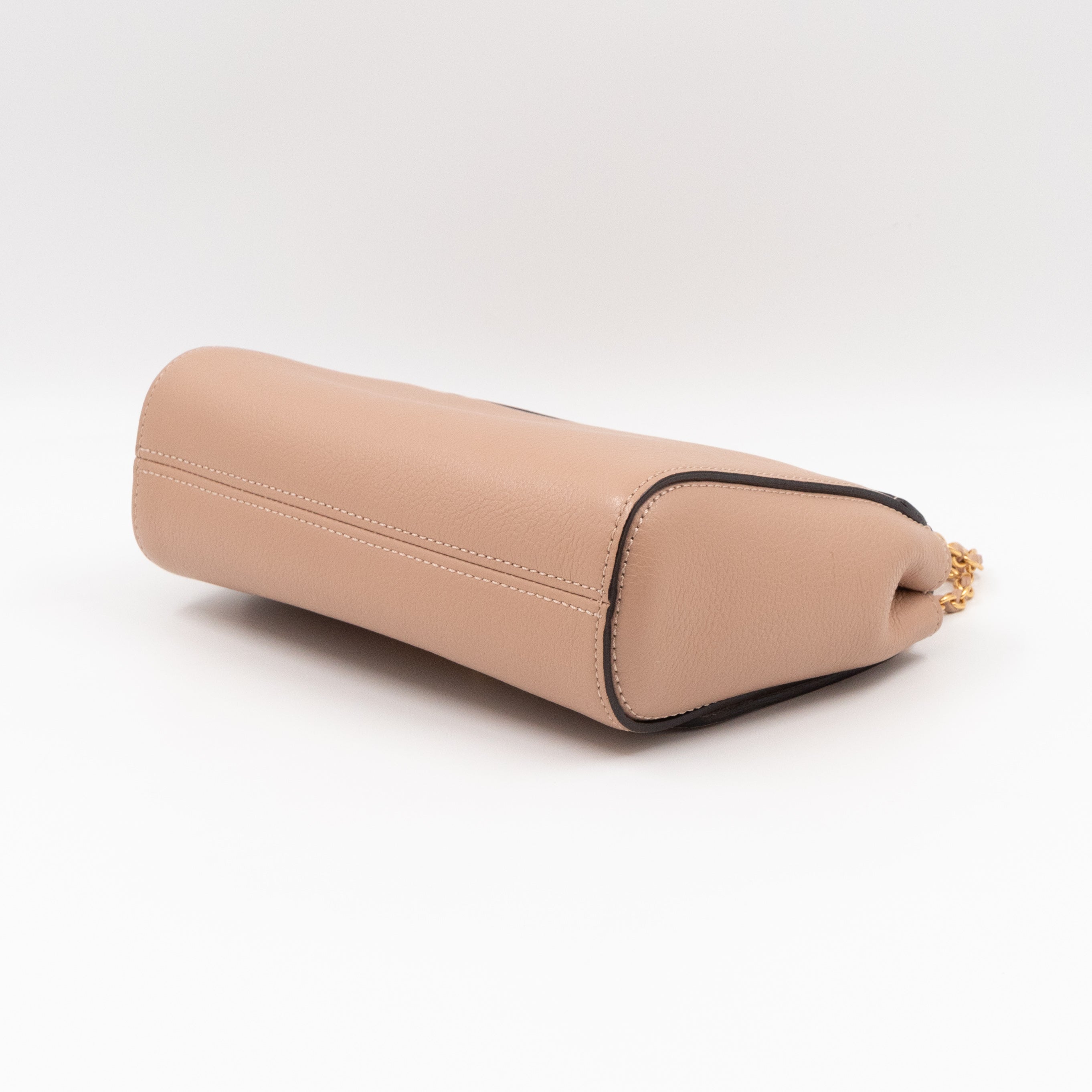 Lily Small Beige Leather Gold