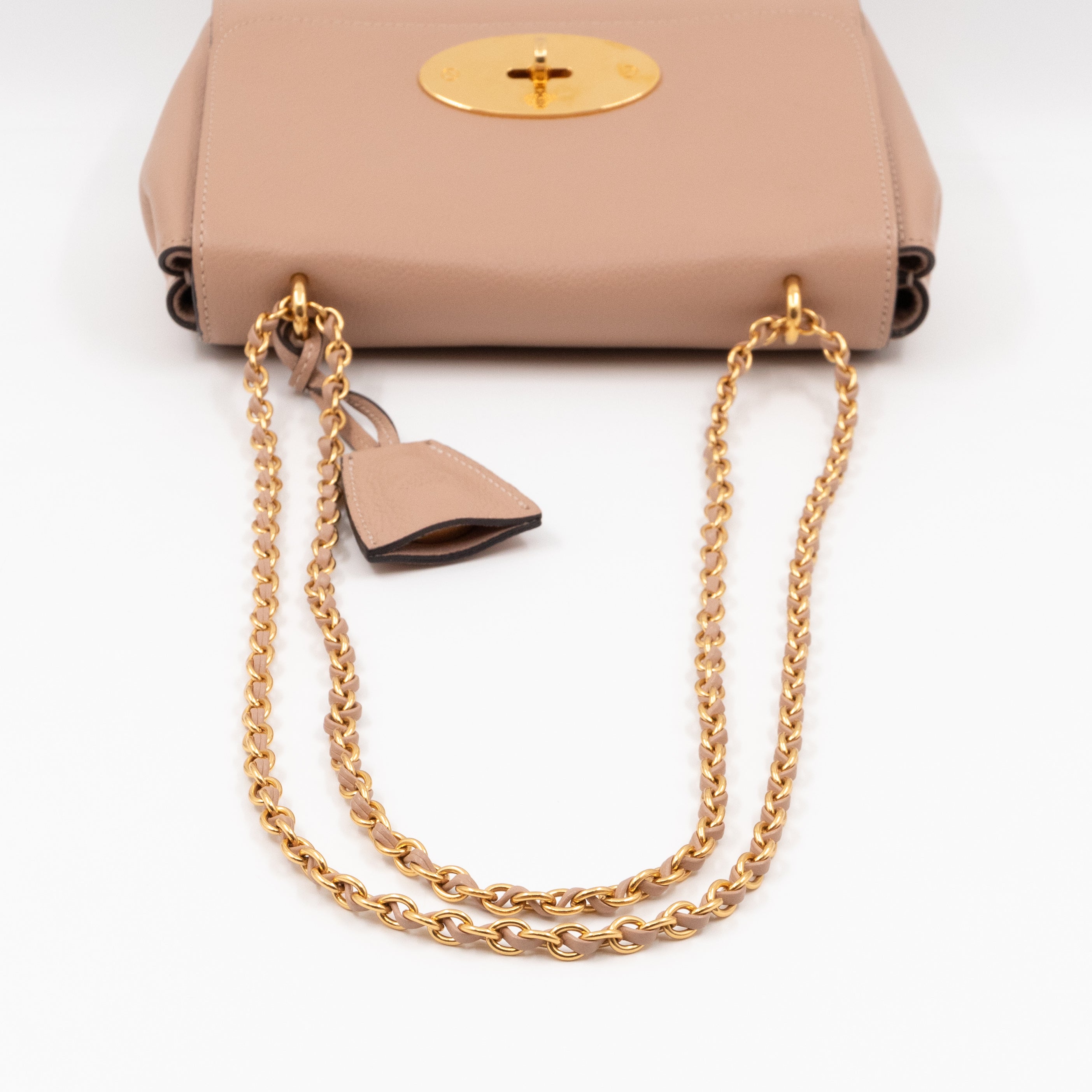 Lily Small Beige Leather Gold