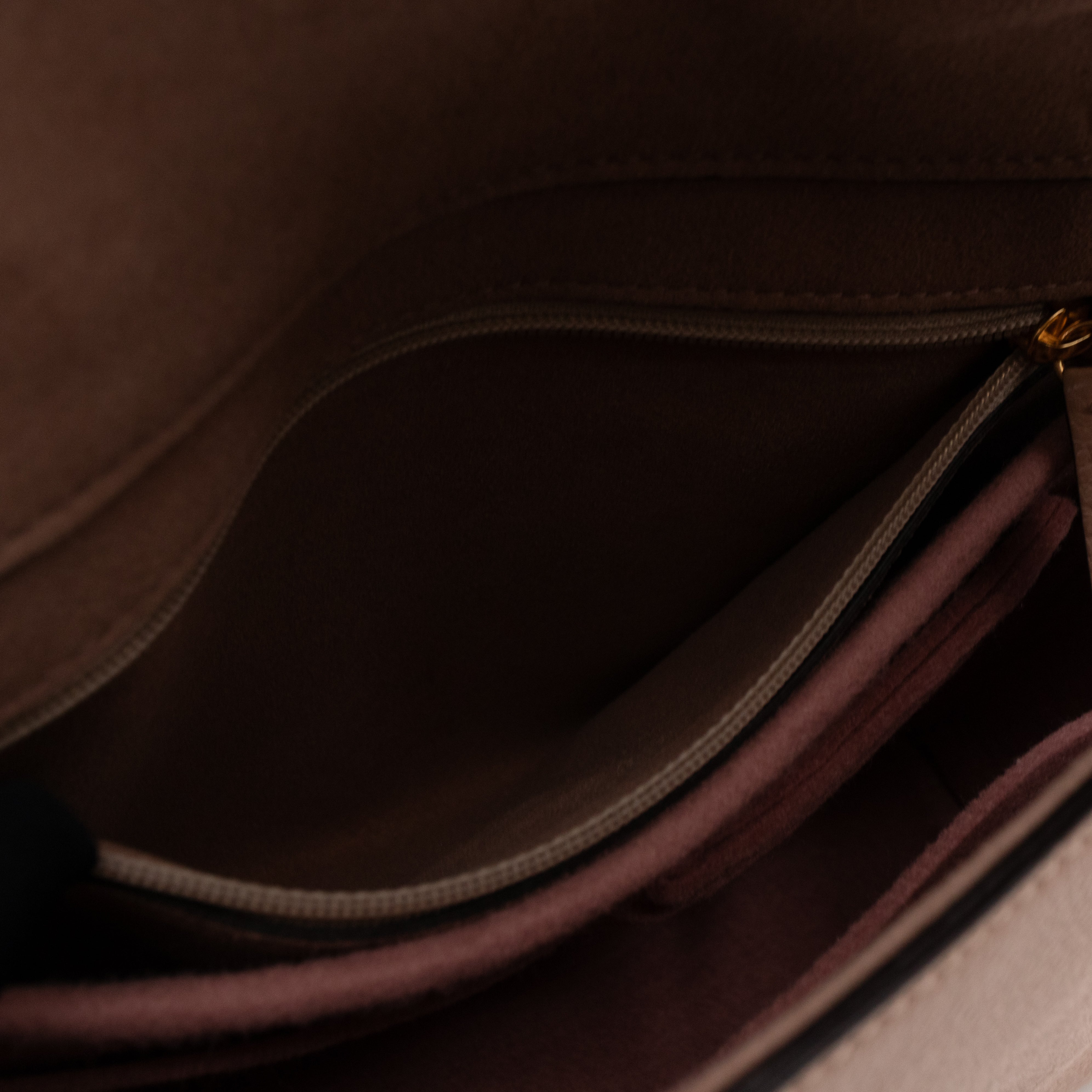 Lily Small Beige Leather Gold