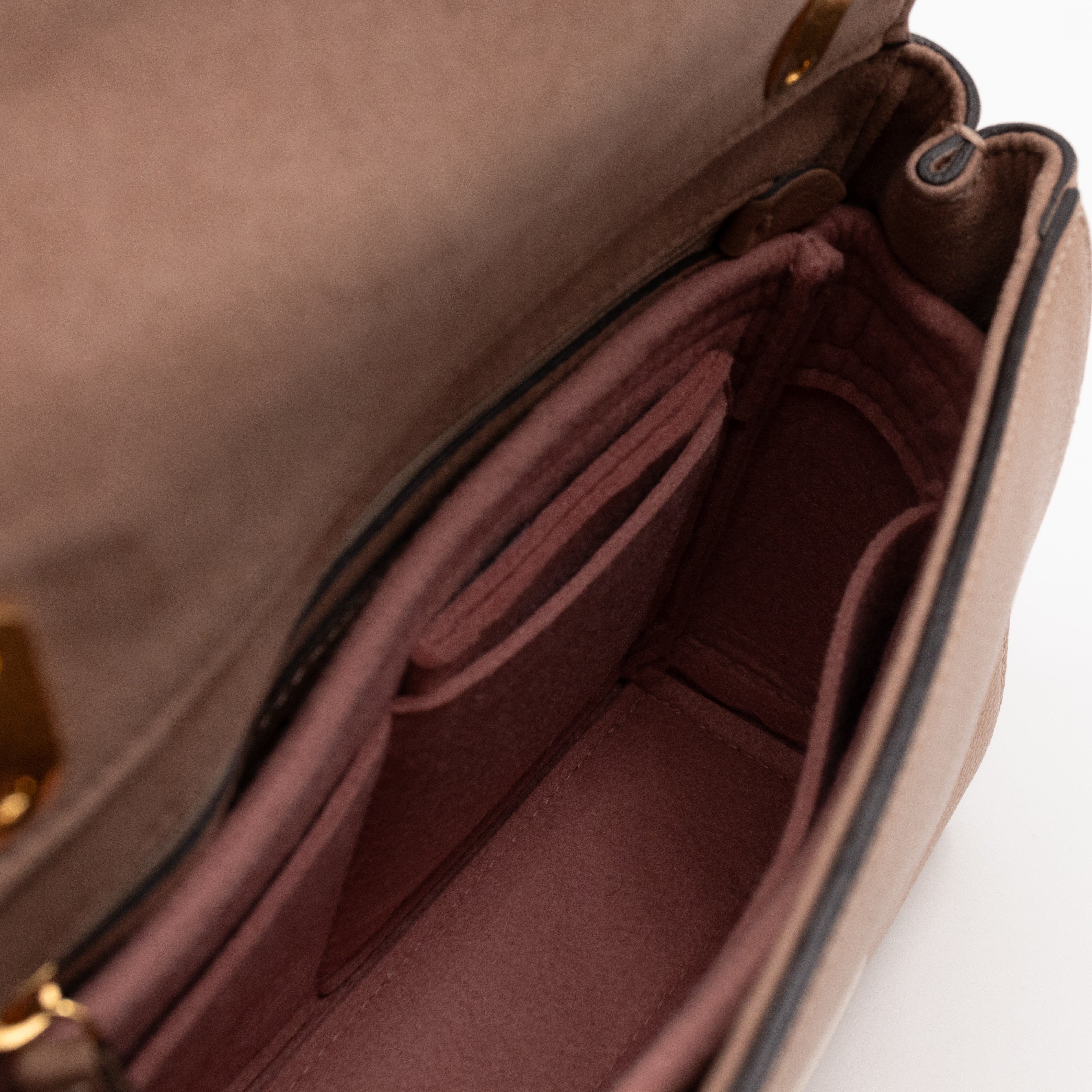 Lily Small Beige Leather Gold