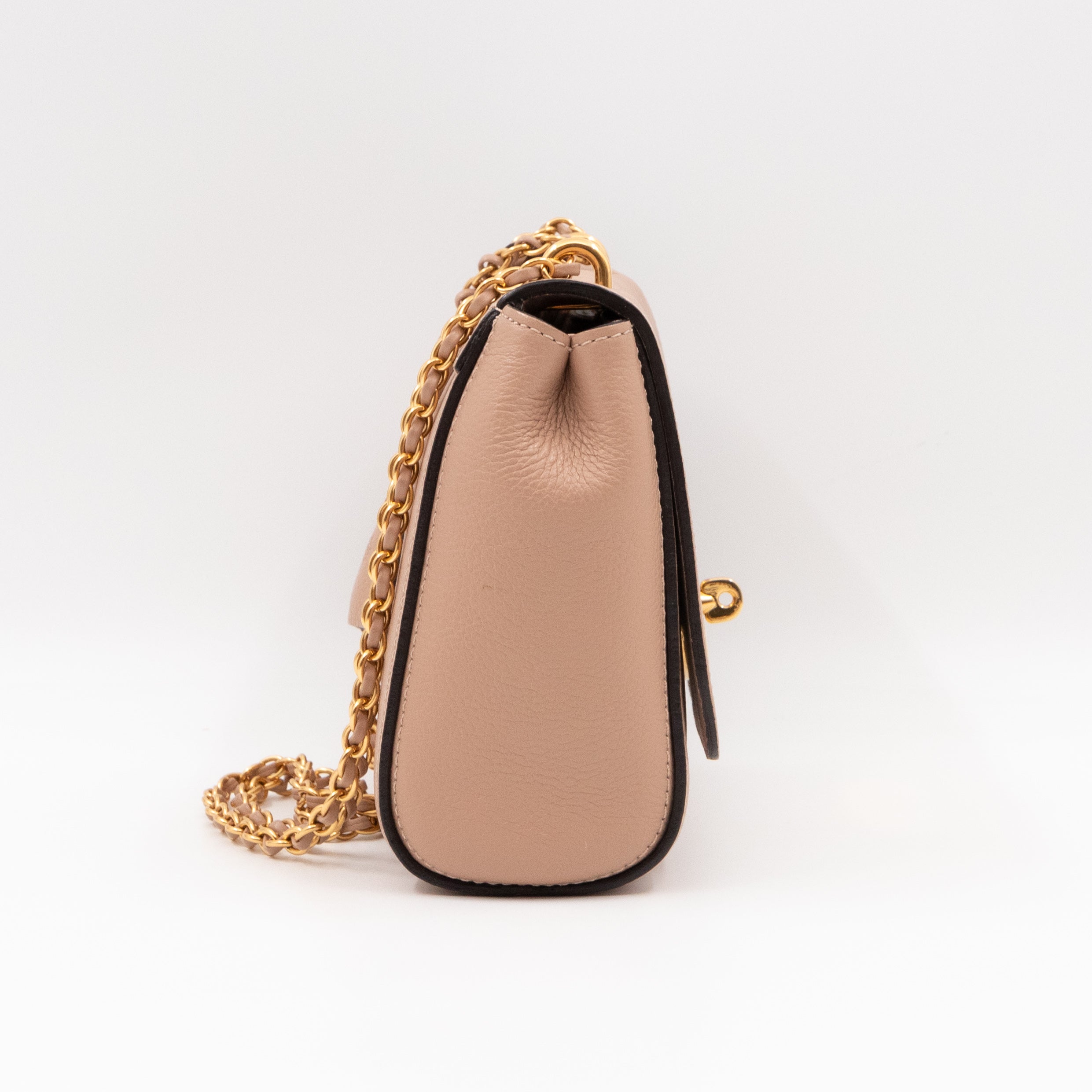 Lily Small Beige Leather Gold