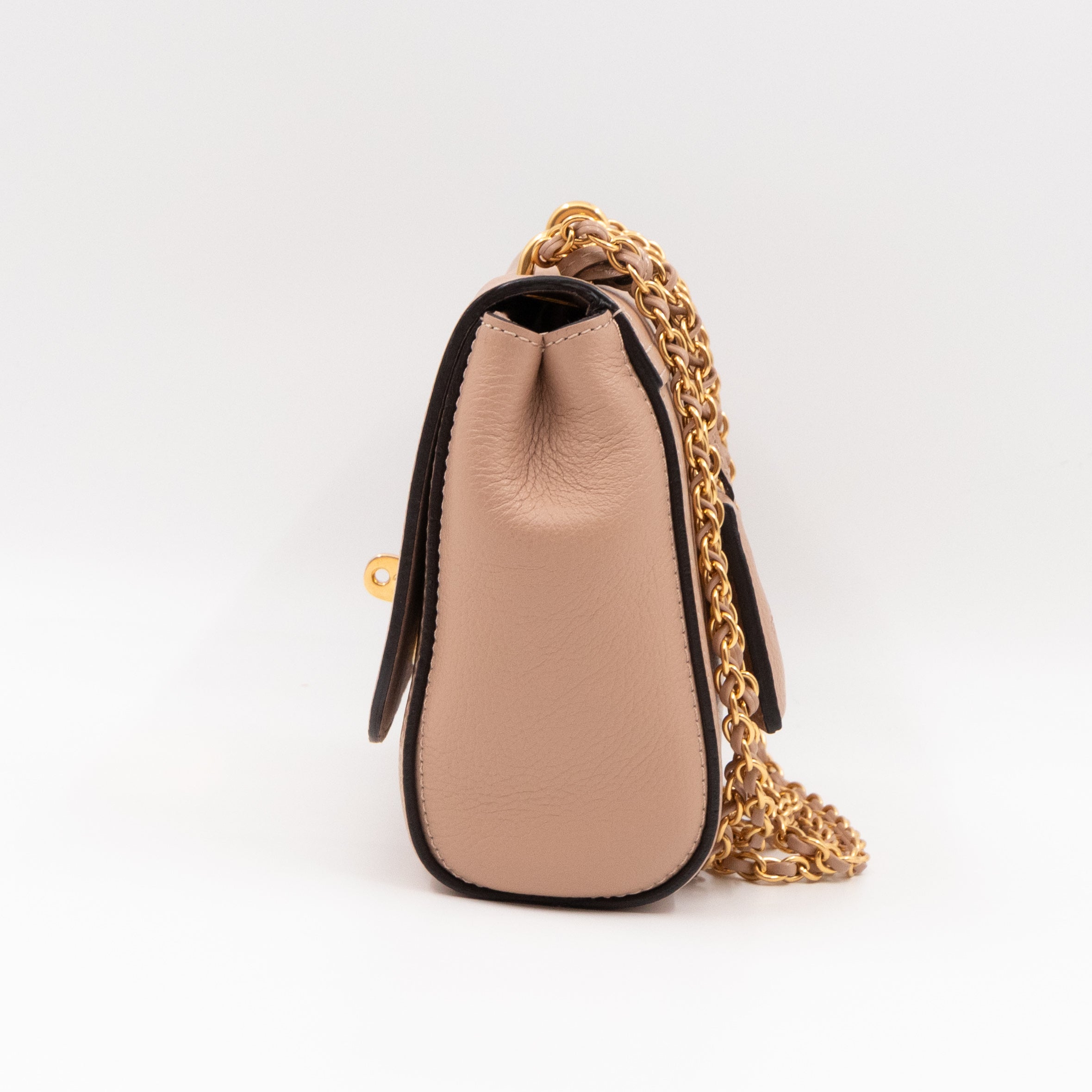 Lily Small Beige Leather Gold