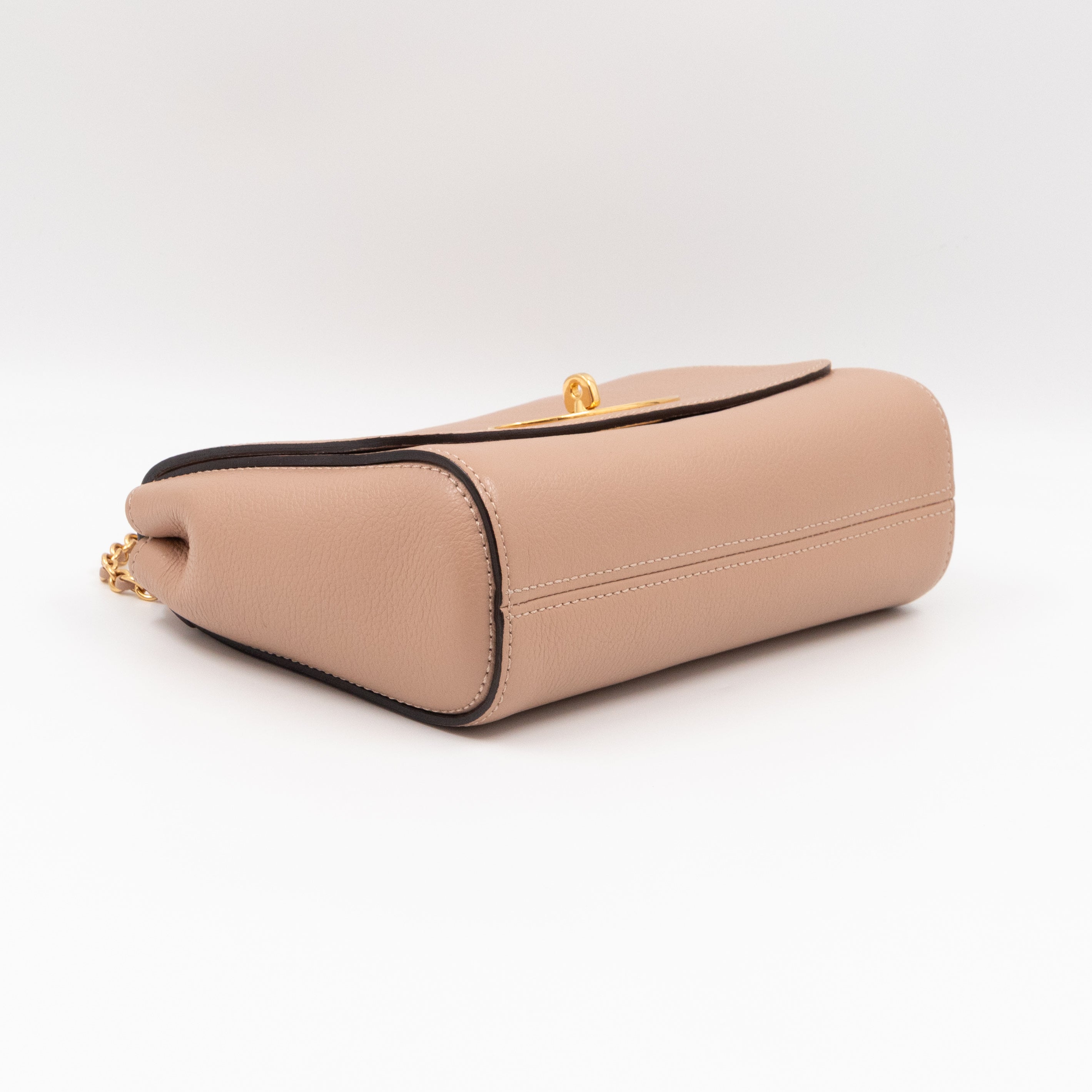 Lily Small Beige Leather Gold