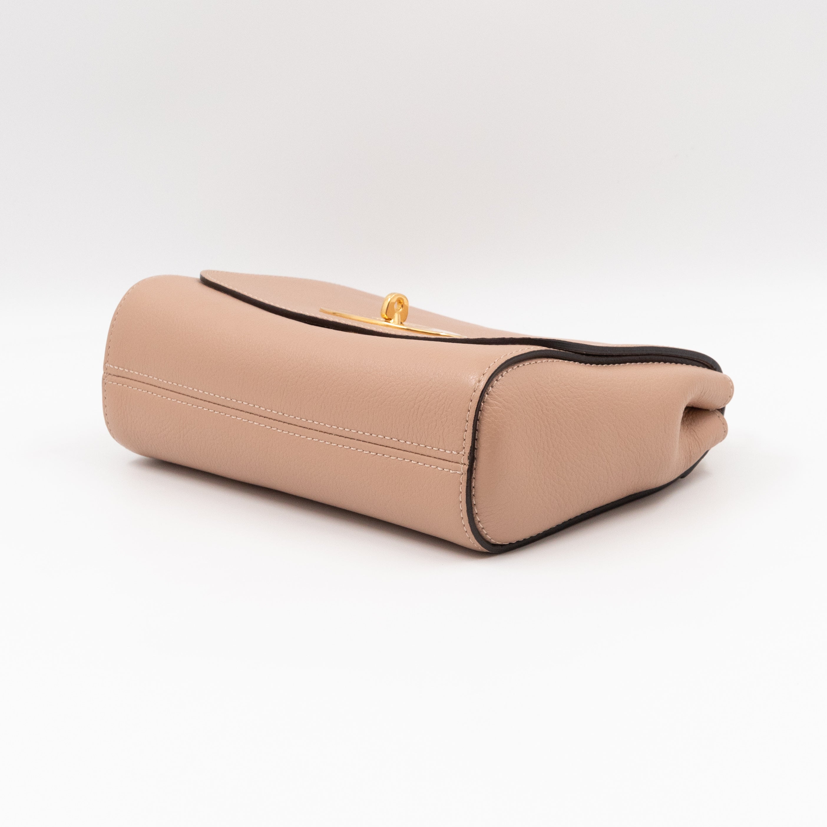 Lily Small Beige Leather Gold