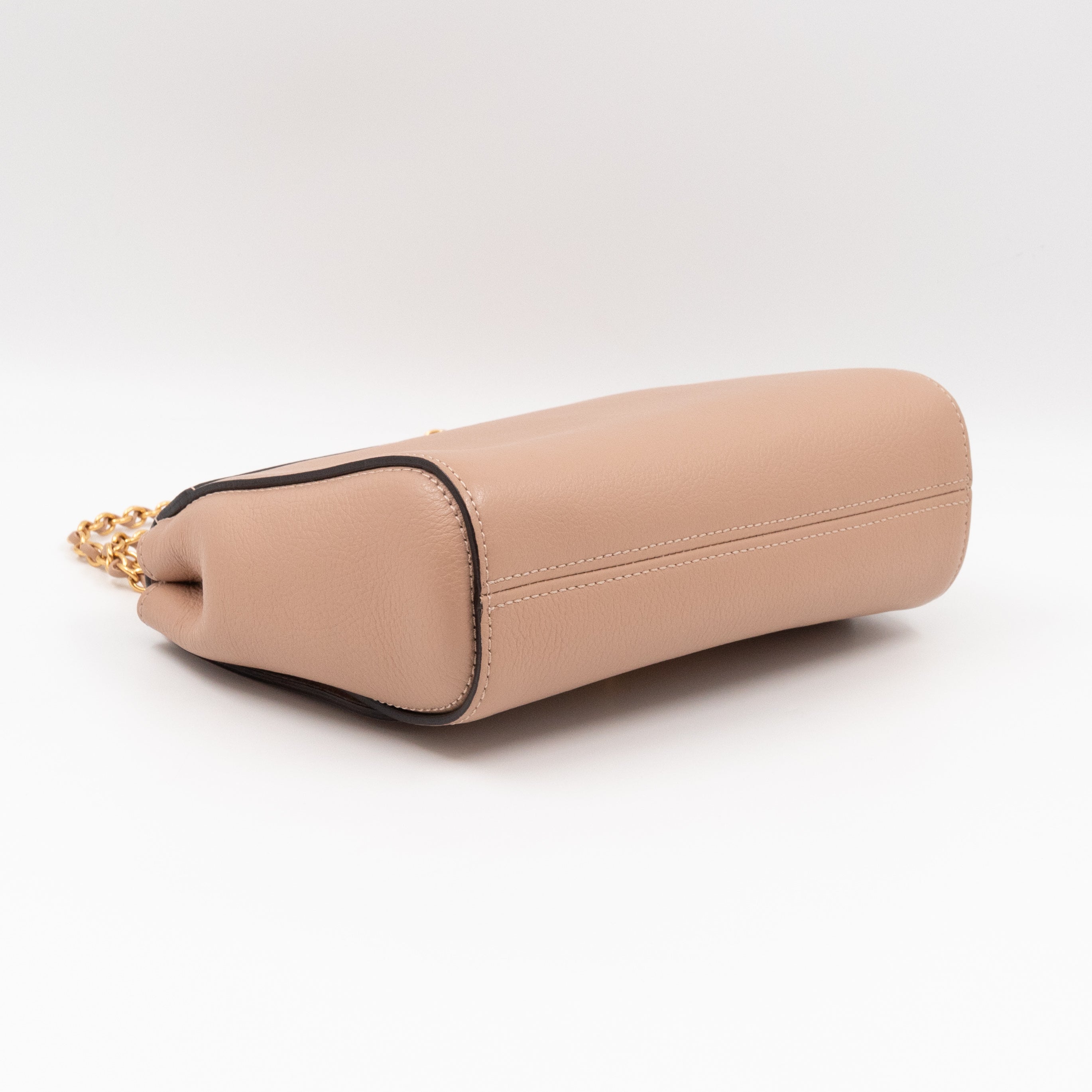 Lily Small Beige Leather Gold