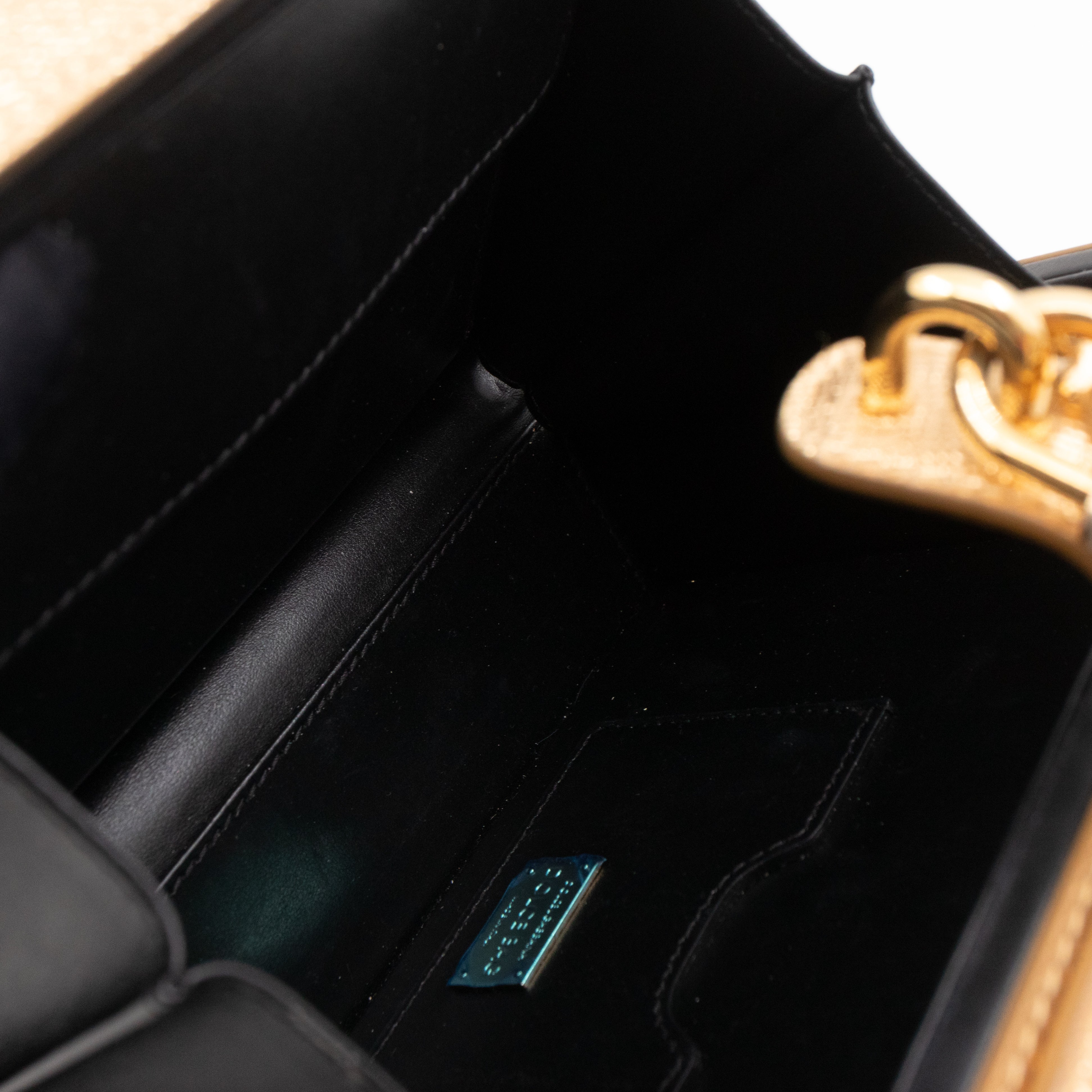 DG Unique Box Flower Handbag Embellished Lurex and Leather