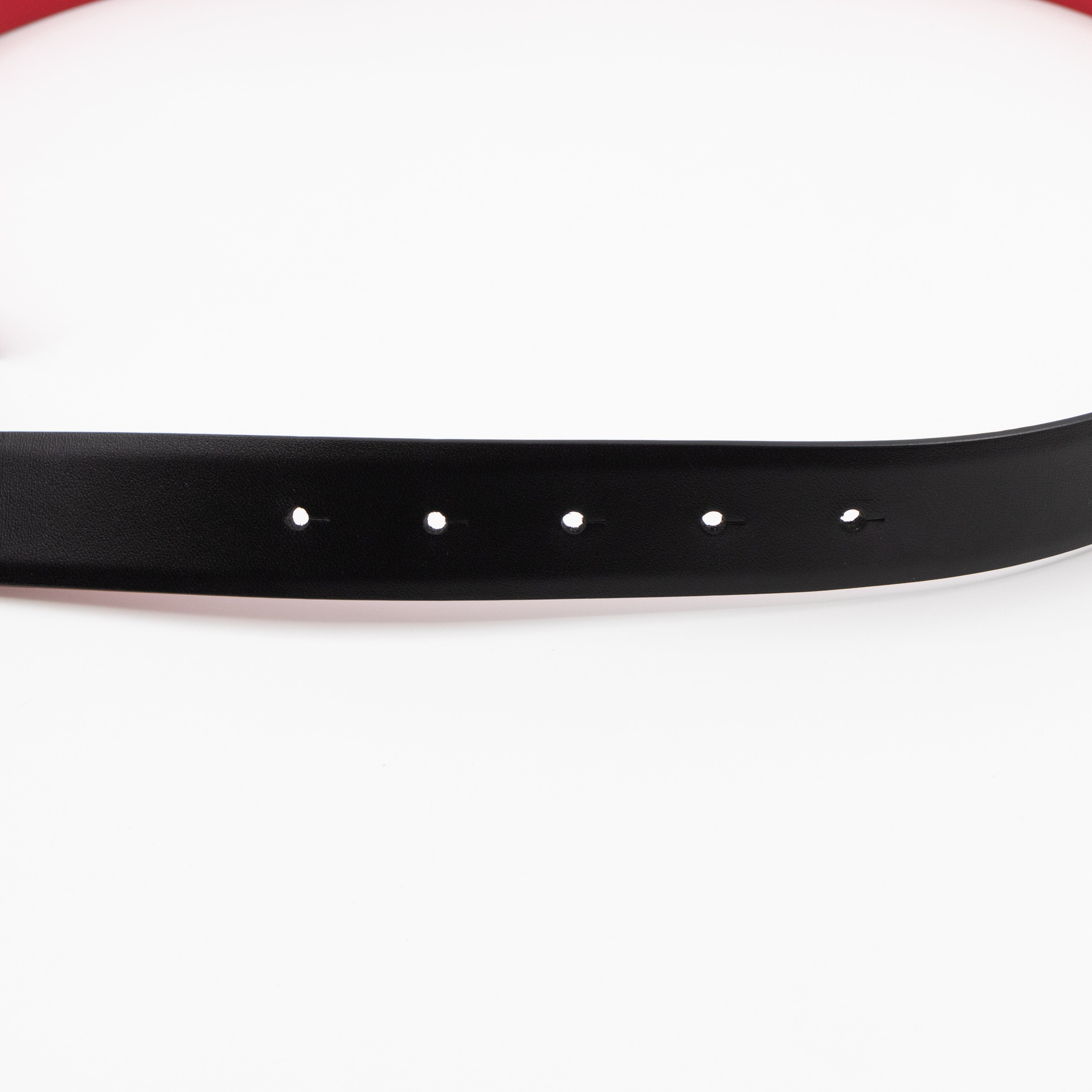 Reversible VLOGO Belt Black & Red Leather 90 cm