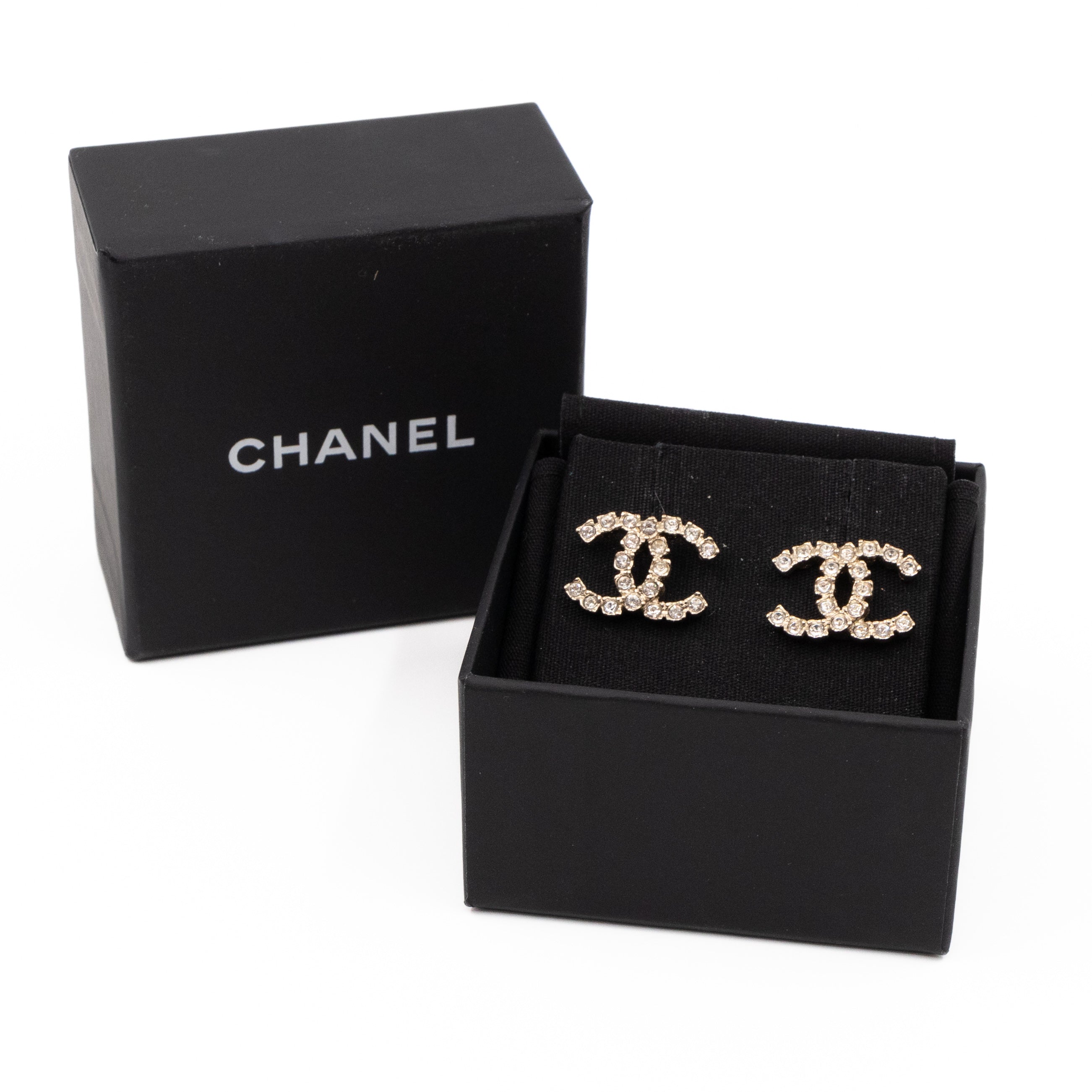 CC Crystal Earrings Light Gold
