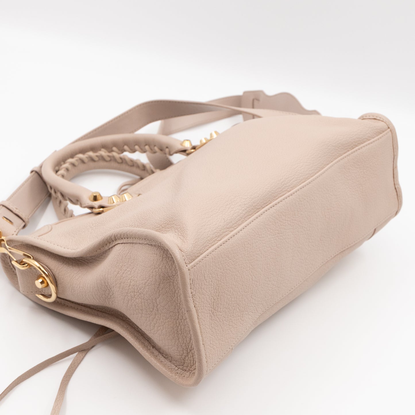 Classic City S Metallic Edge Beige Leather