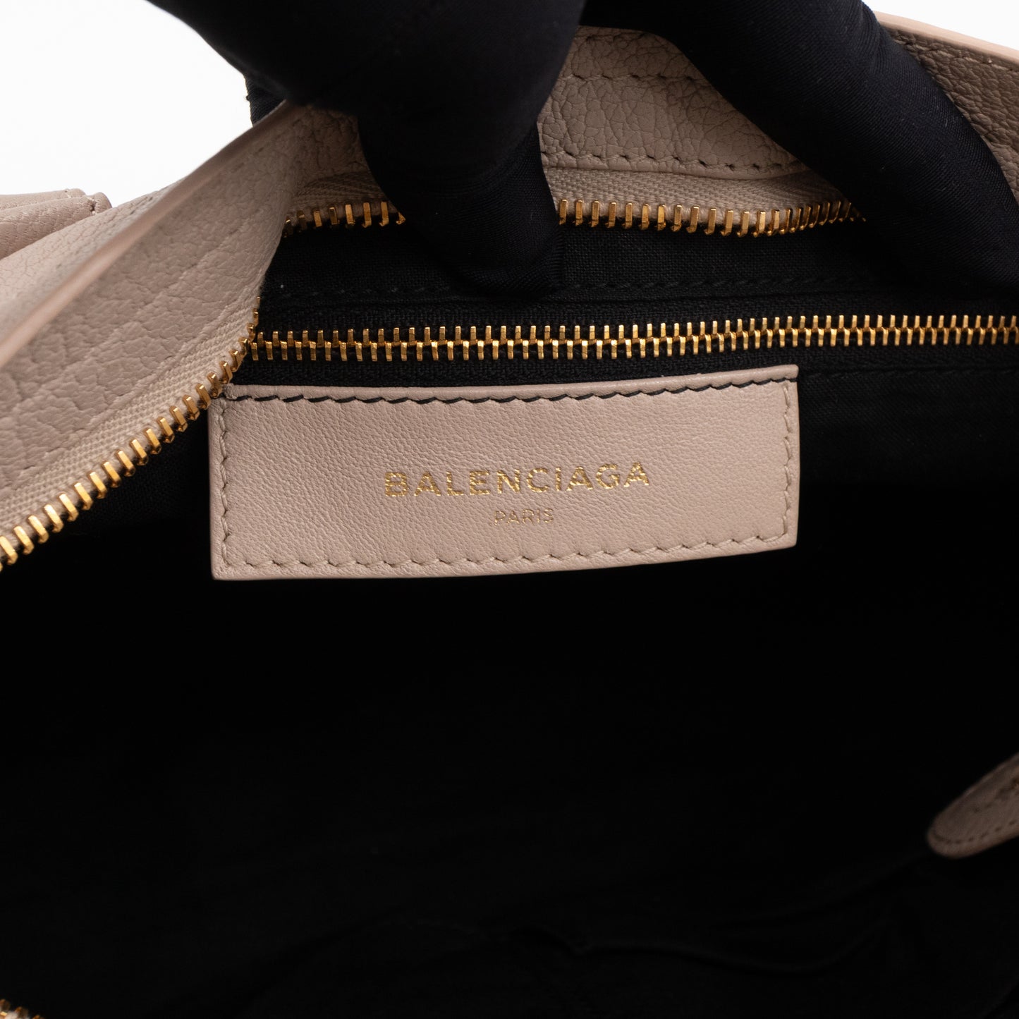 Classic City S Metallic Edge Beige Leather