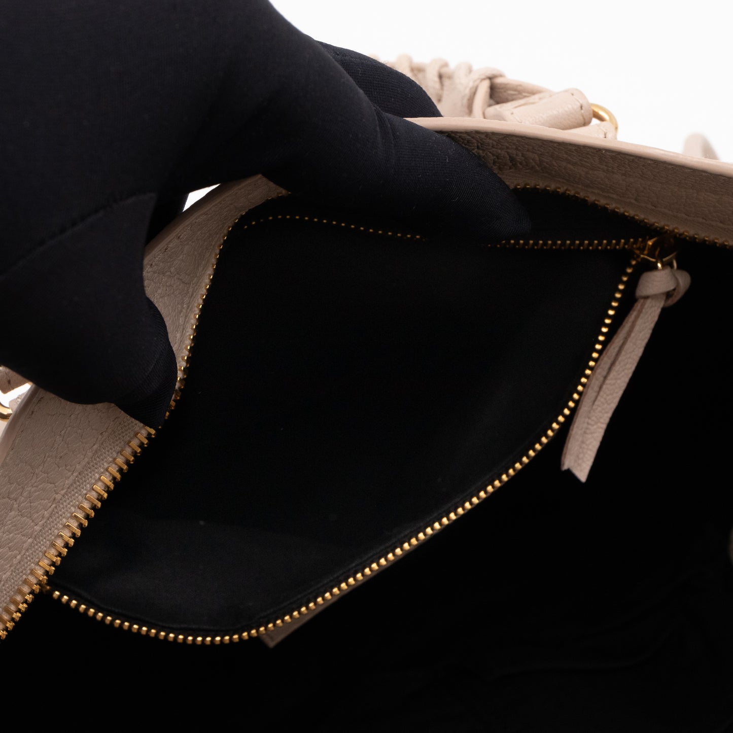 Classic City S Metallic Edge Beige Leather
