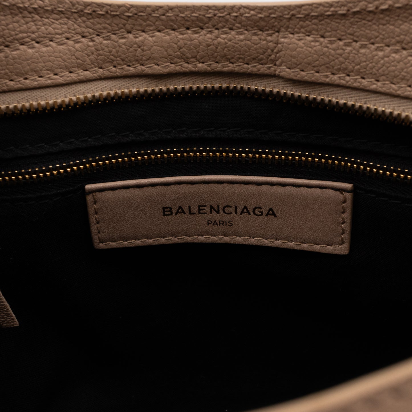 Classic City S Metallic Edge Beige Leather
