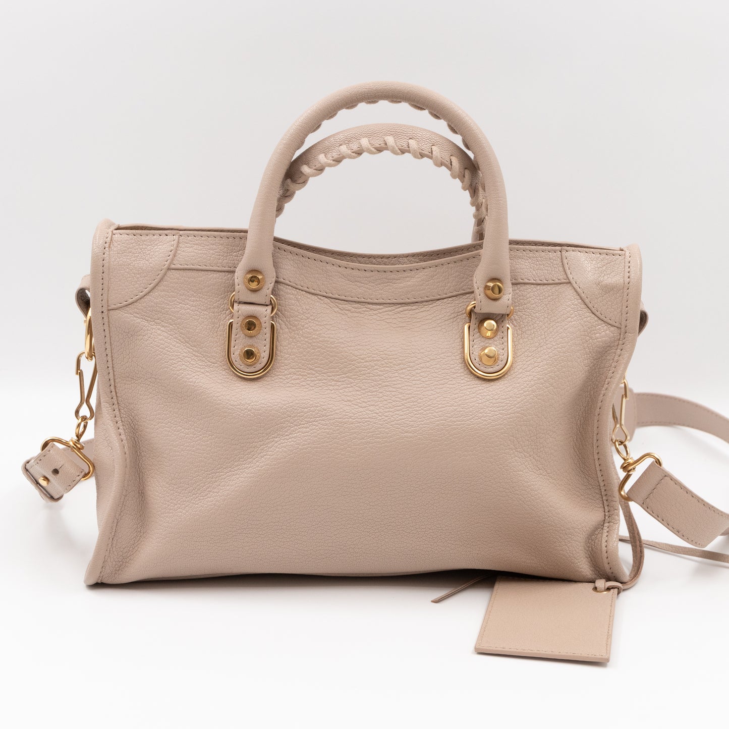 Classic City S Metallic Edge Beige Leather