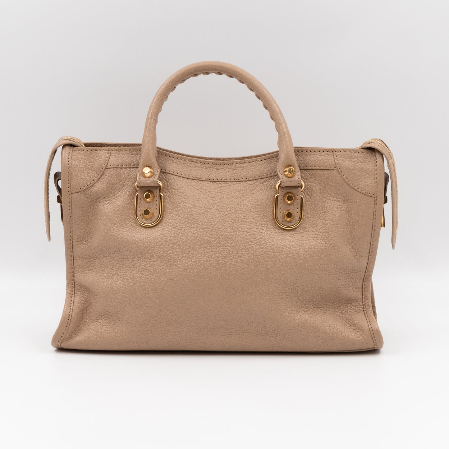 Classic City S Metallic Edge Beige Leather