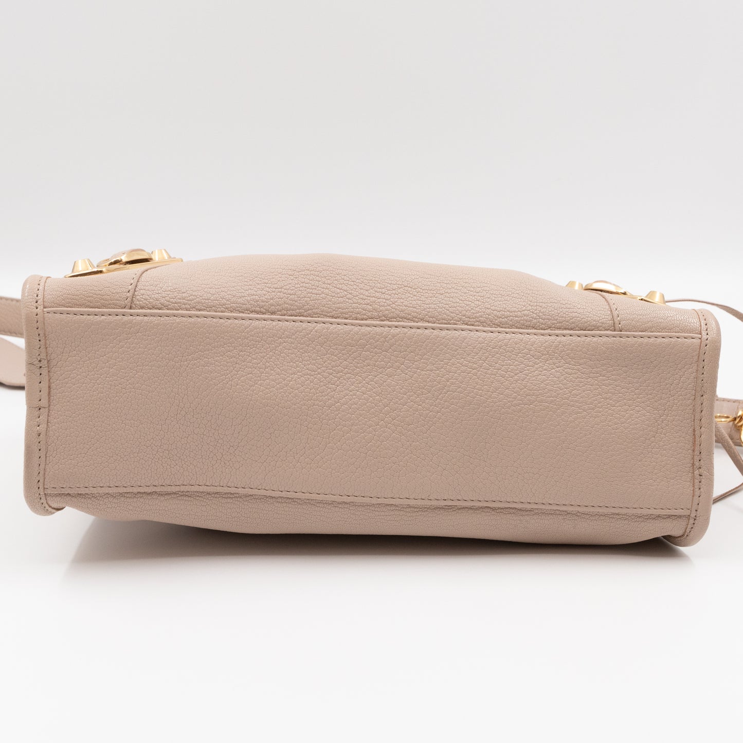 Classic City S Metallic Edge Beige Leather