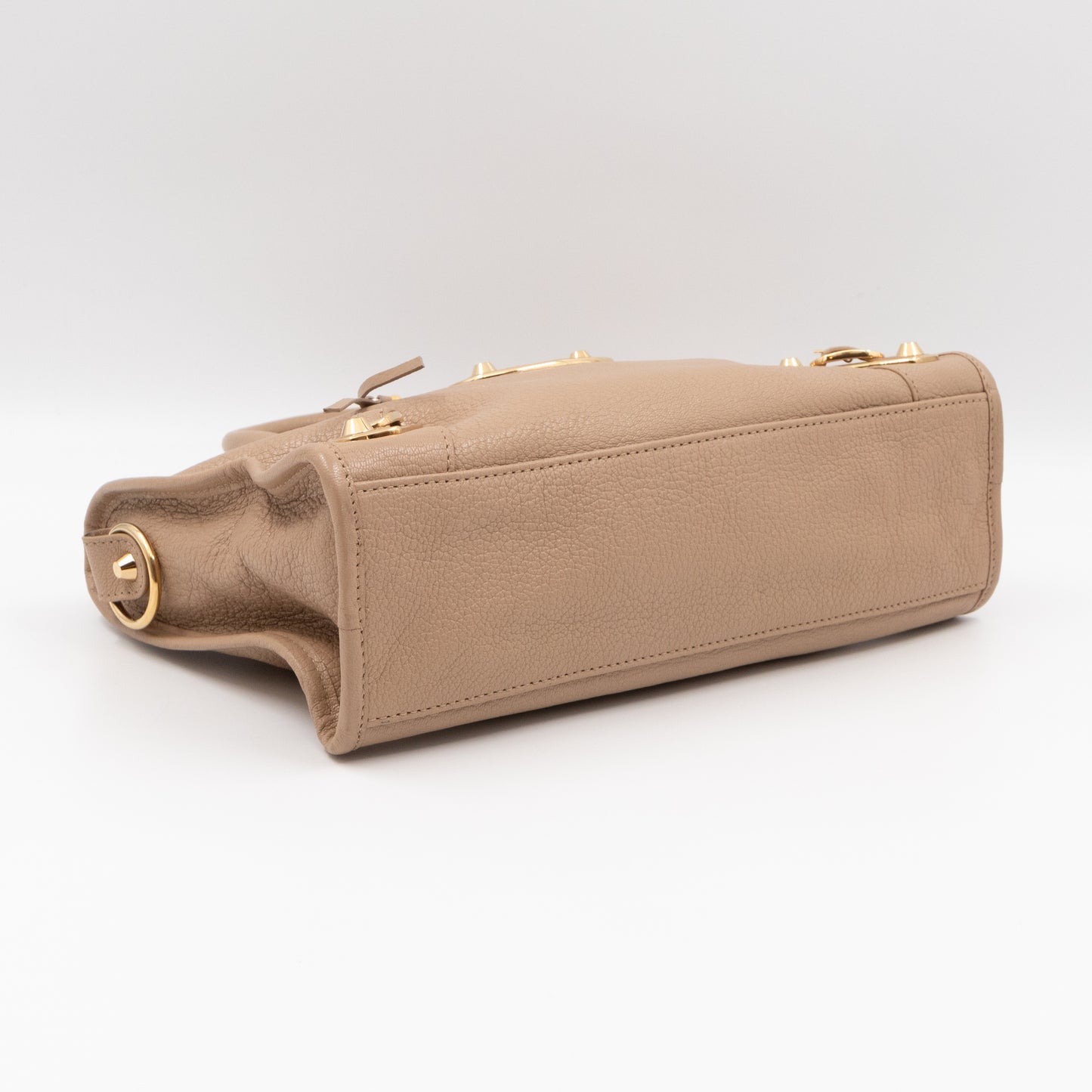 Classic City S Metallic Edge Beige Leather