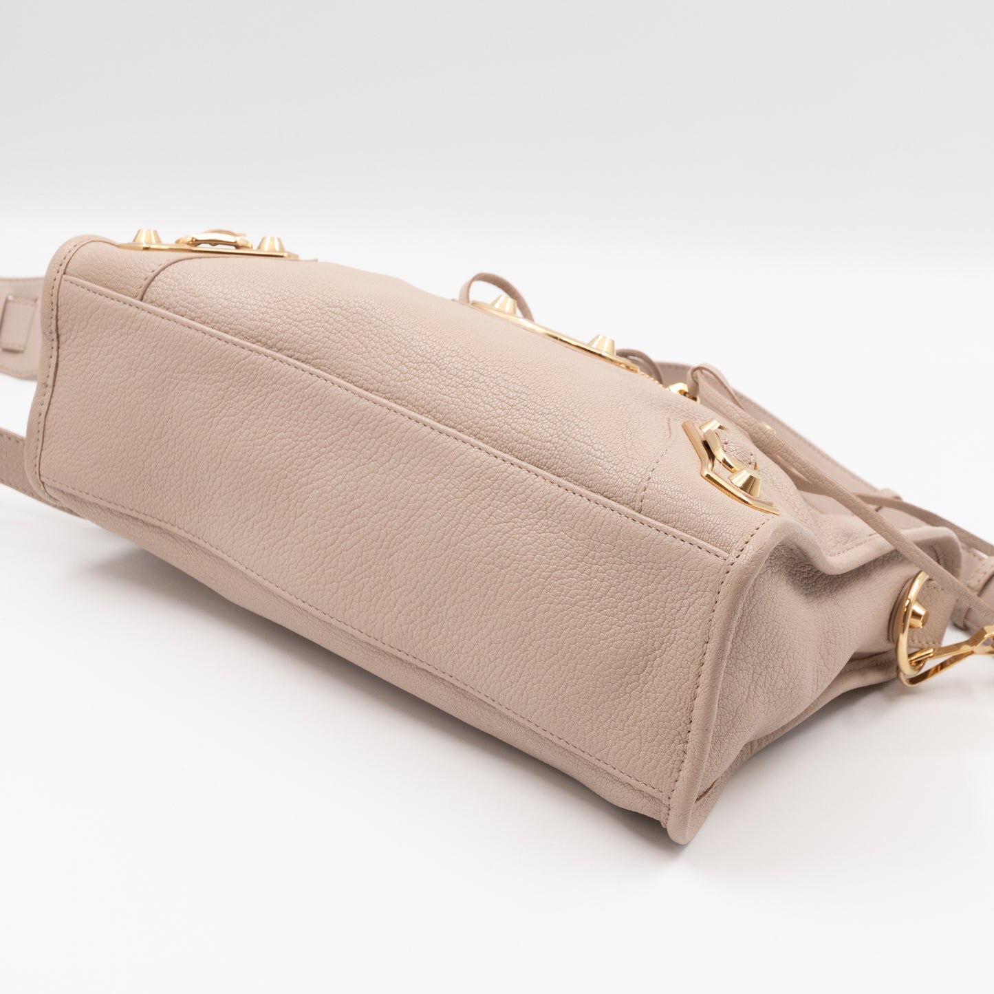 Classic City S Metallic Edge Beige Leather