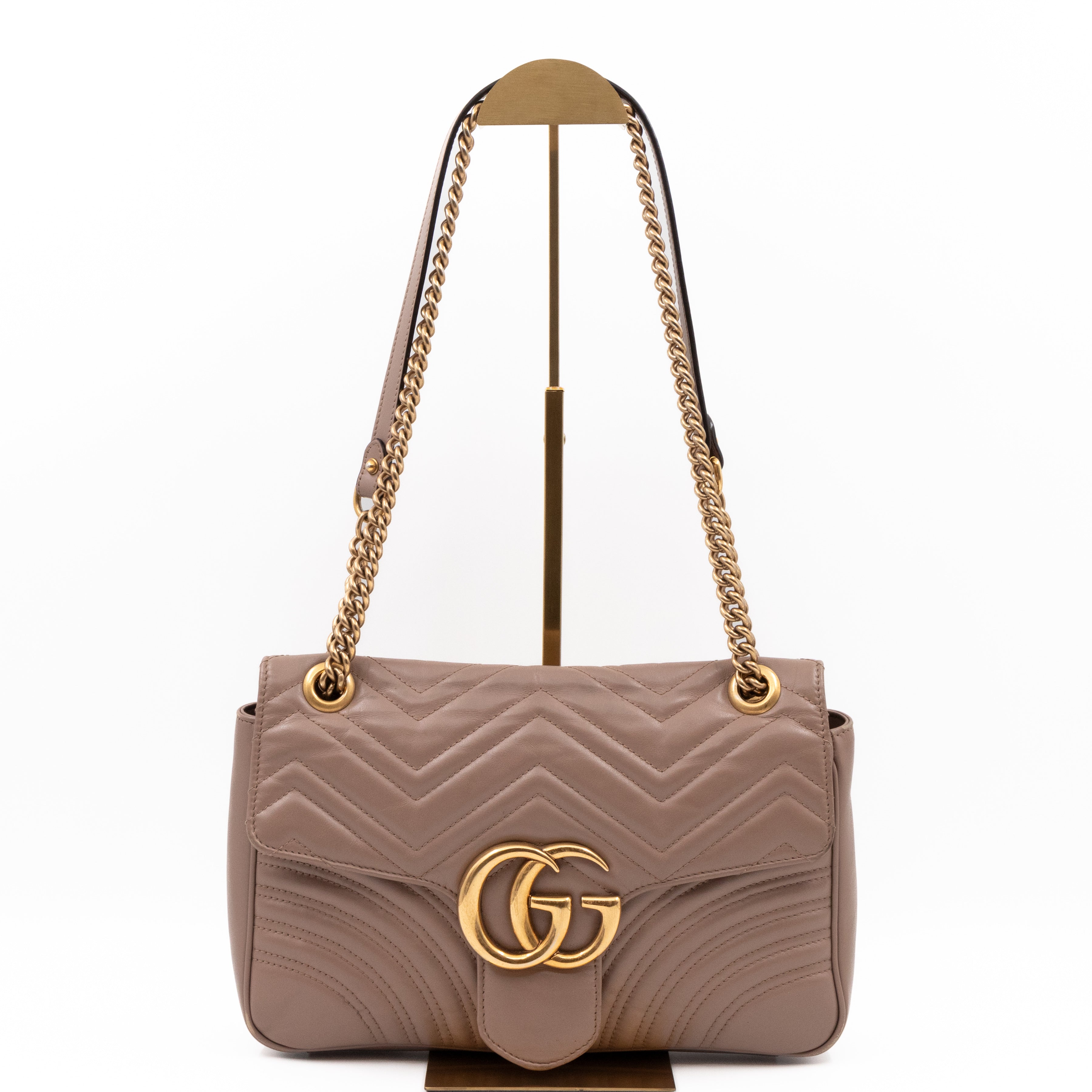 GG Marmont Medium Shoulder Bag Dusty Pink Leather