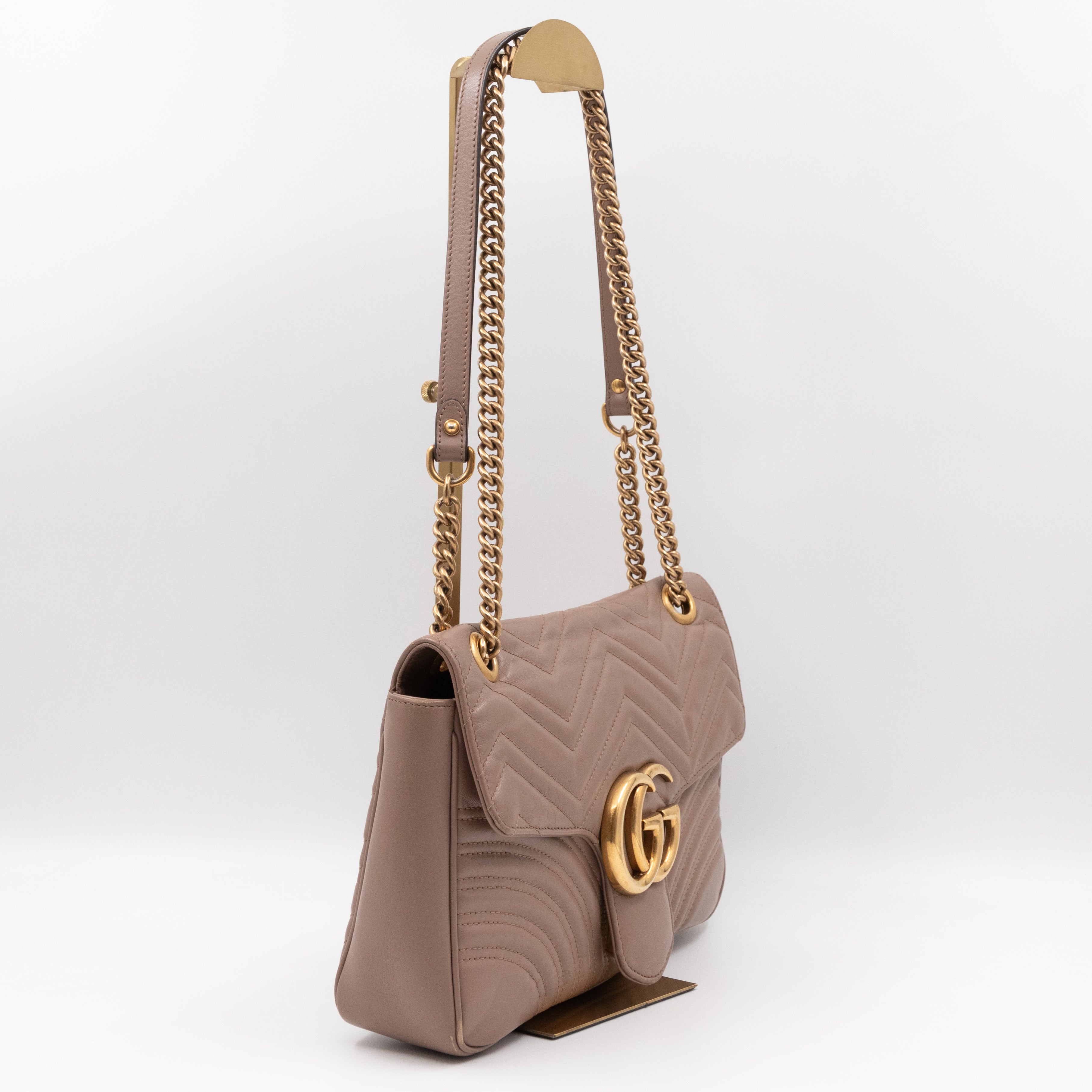 GG Marmont Medium Shoulder Bag Dusty Pink Leather