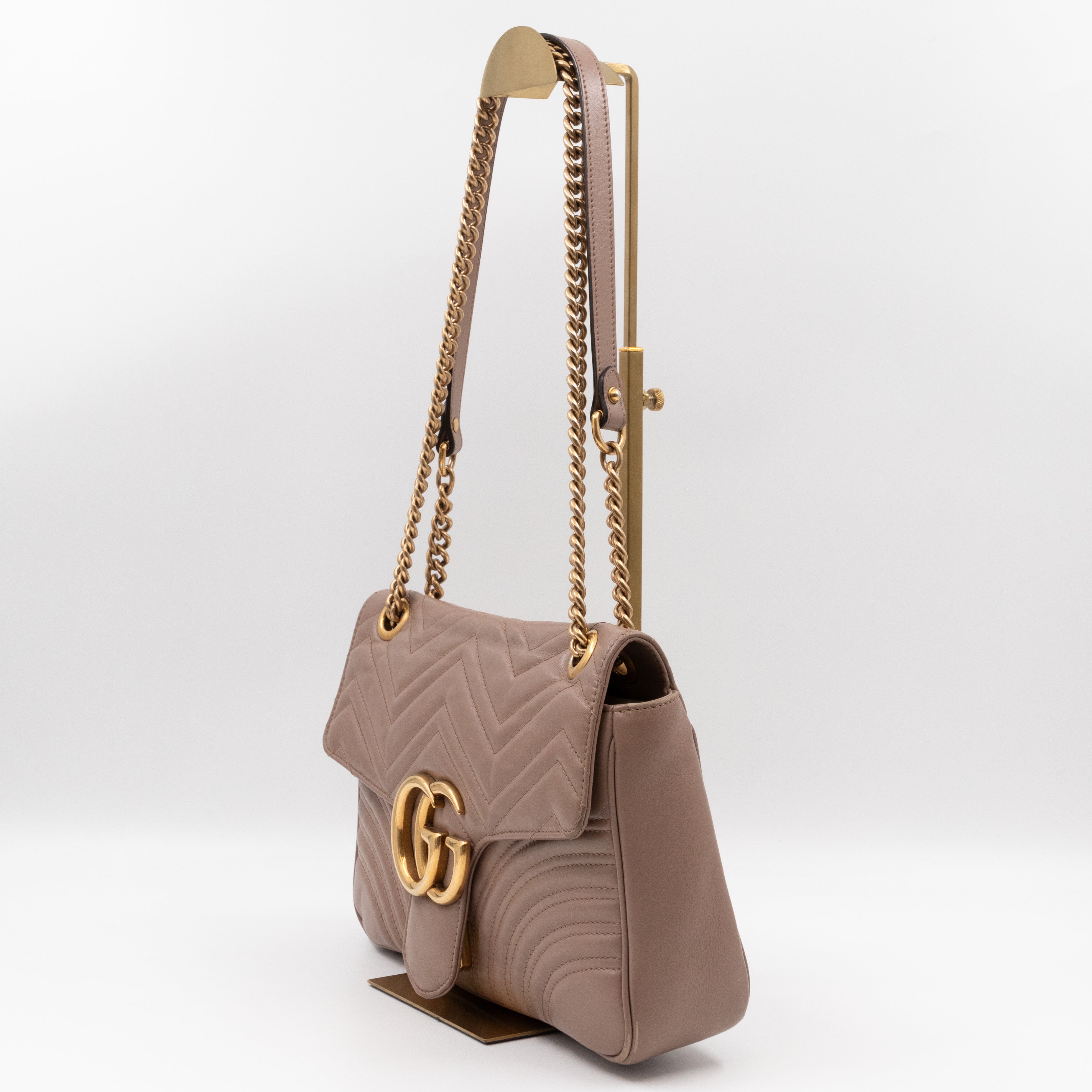 GG Marmont Medium Shoulder Bag Dusty Pink Leather