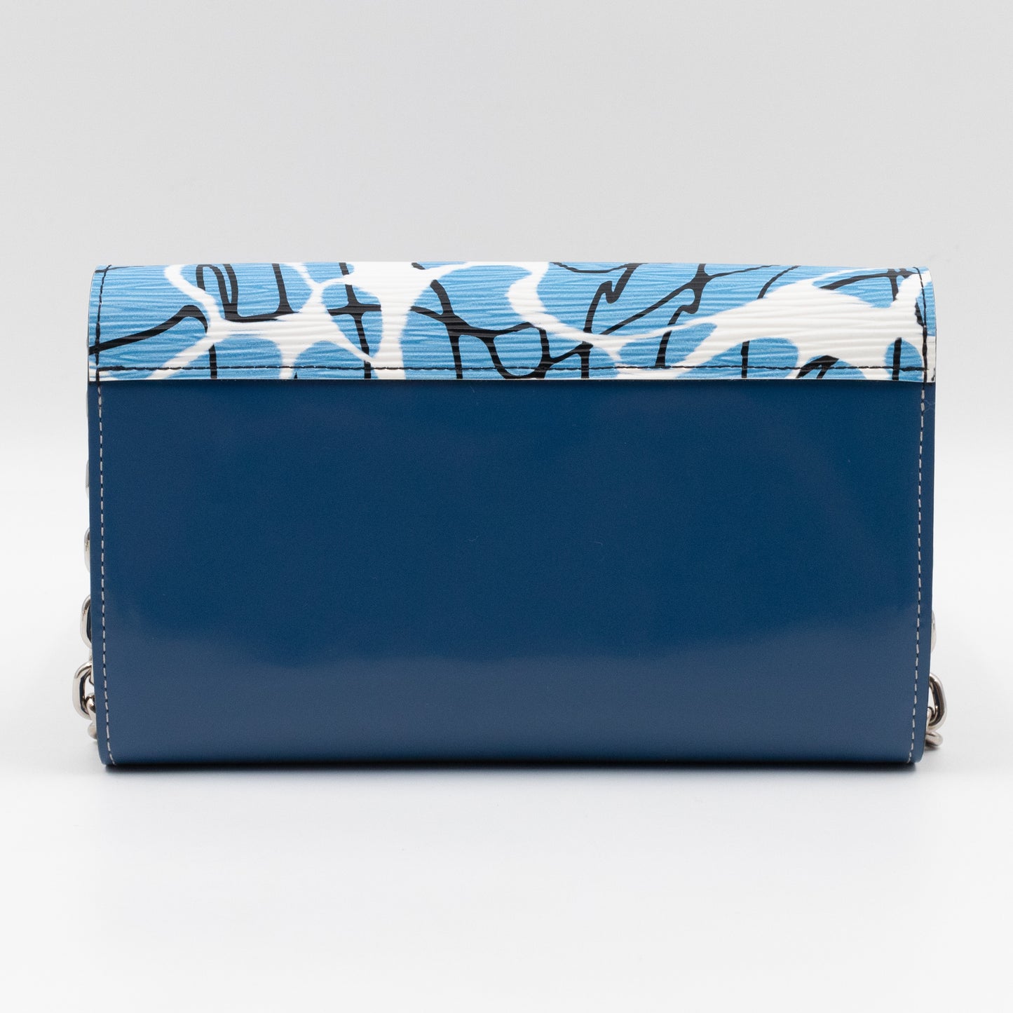 Twist Chain Wallet Aqua Print Epi Leather