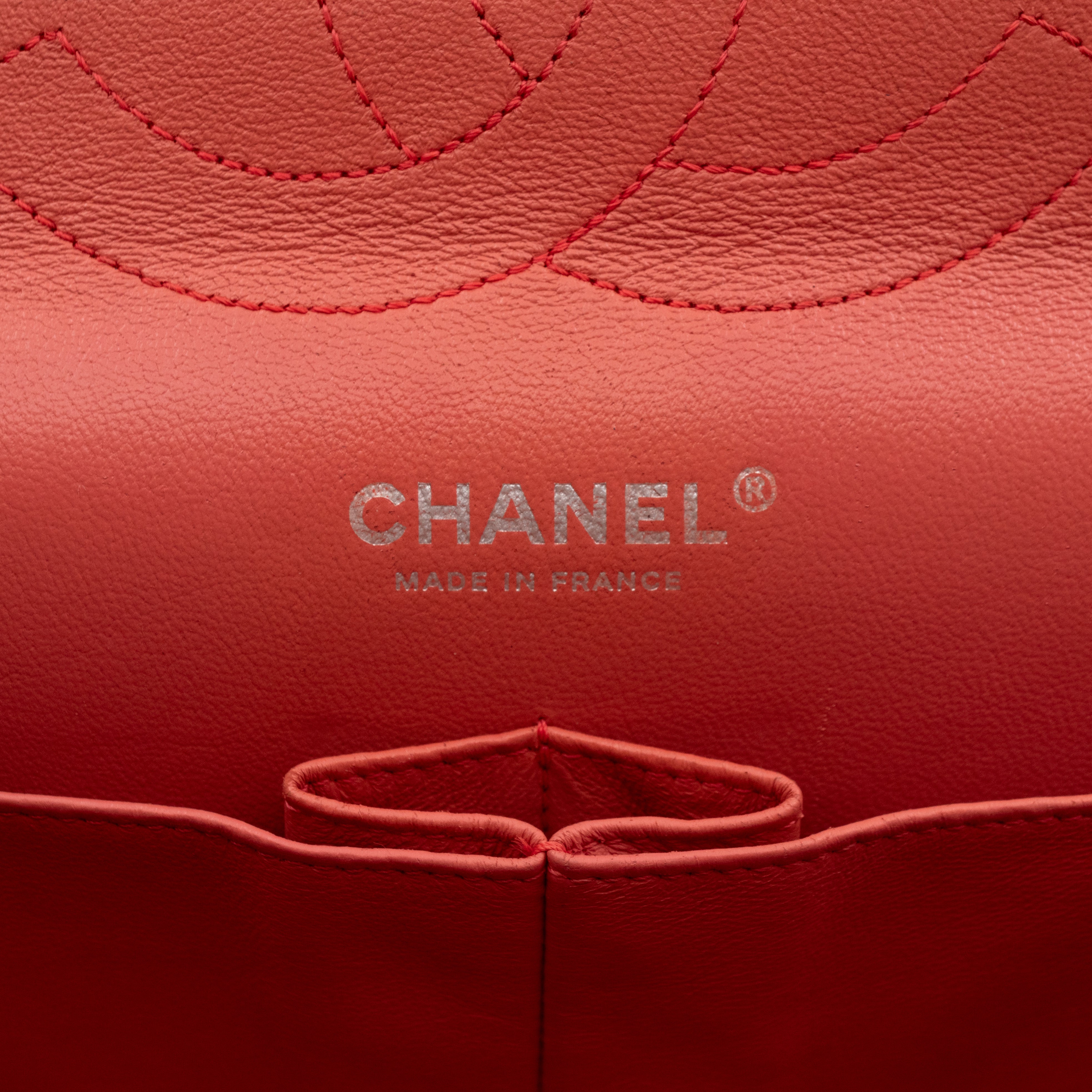 Classic Double Flap Jumbo Red Crackled Leather