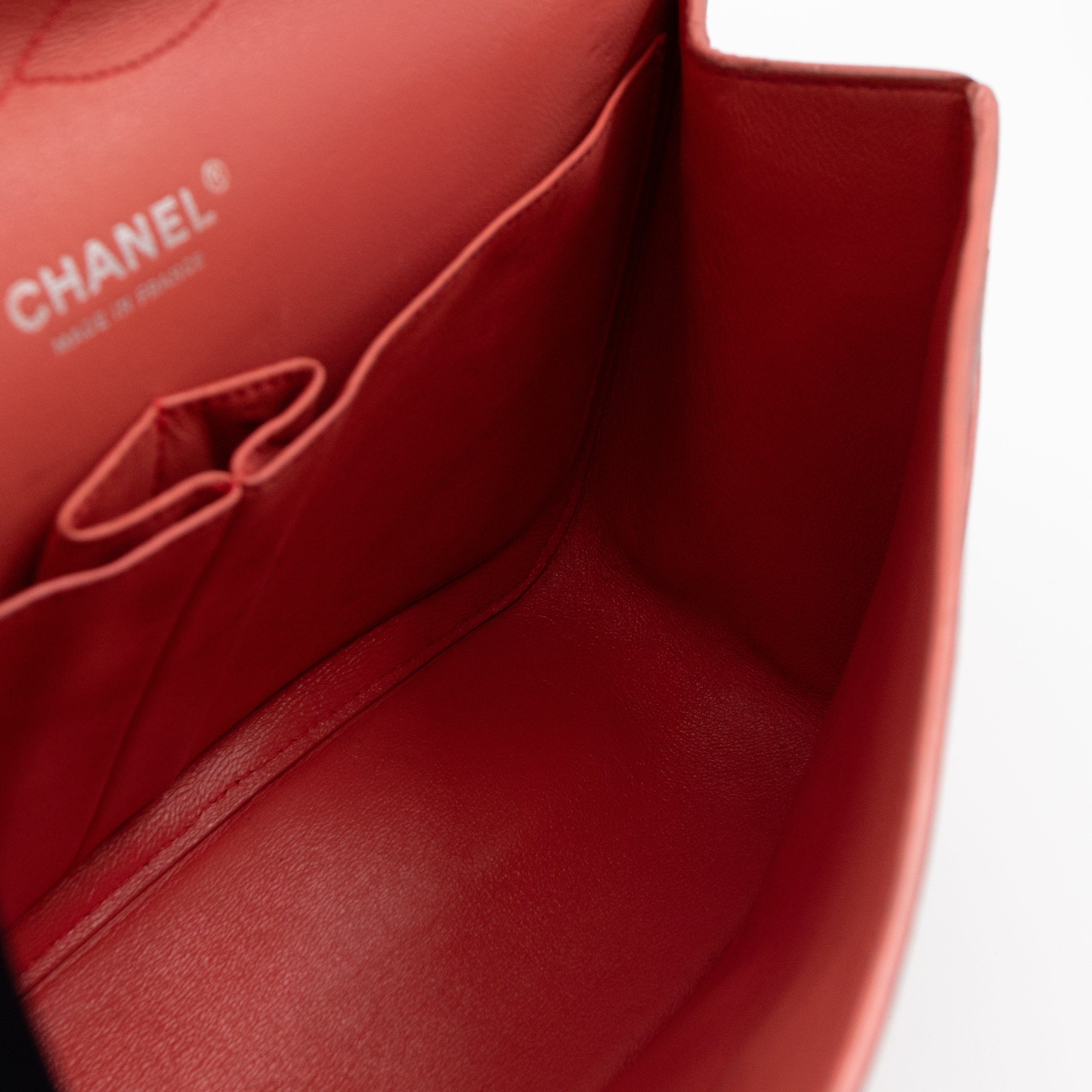 Classic Double Flap Jumbo Red Crackled Leather