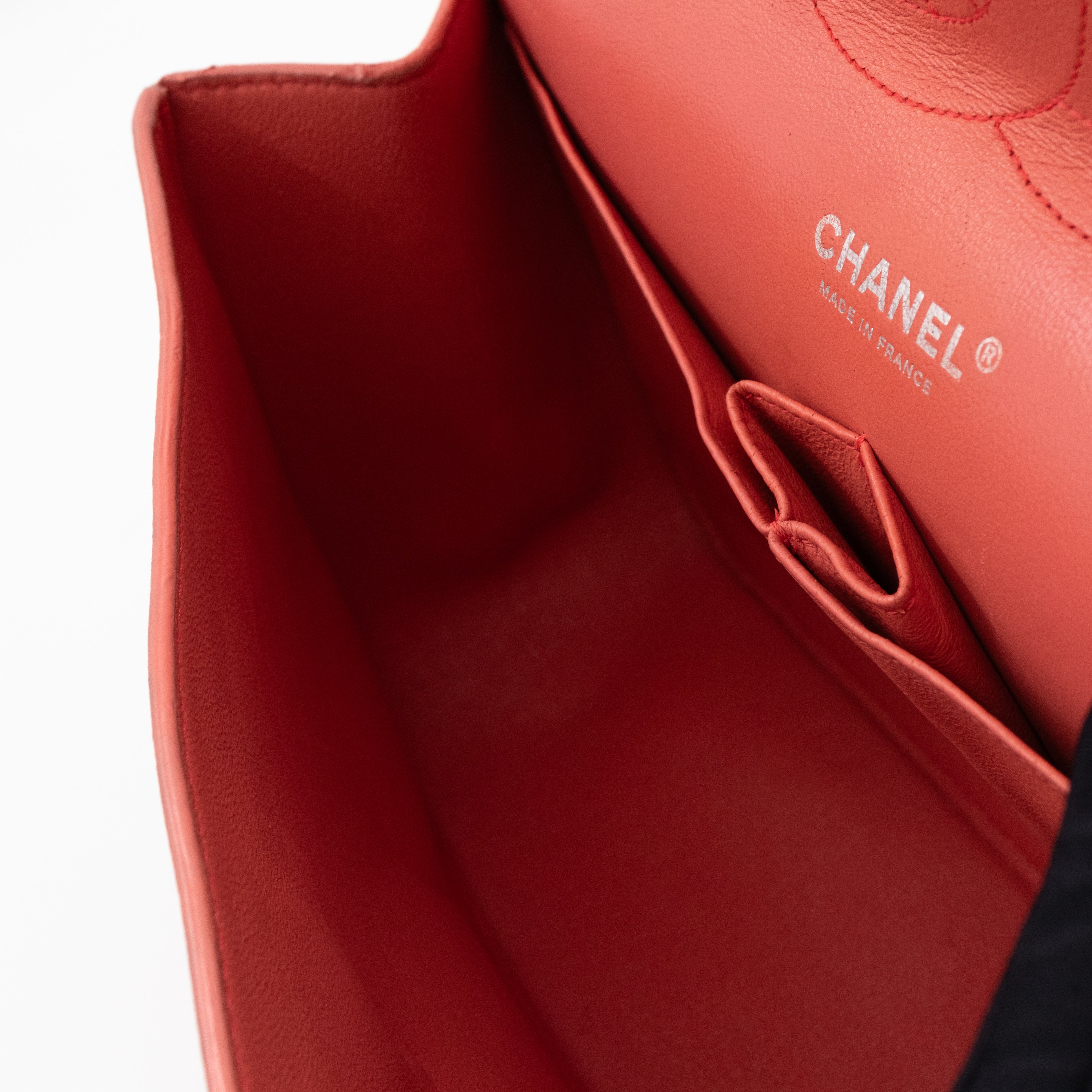 Classic Double Flap Jumbo Red Crackled Leather