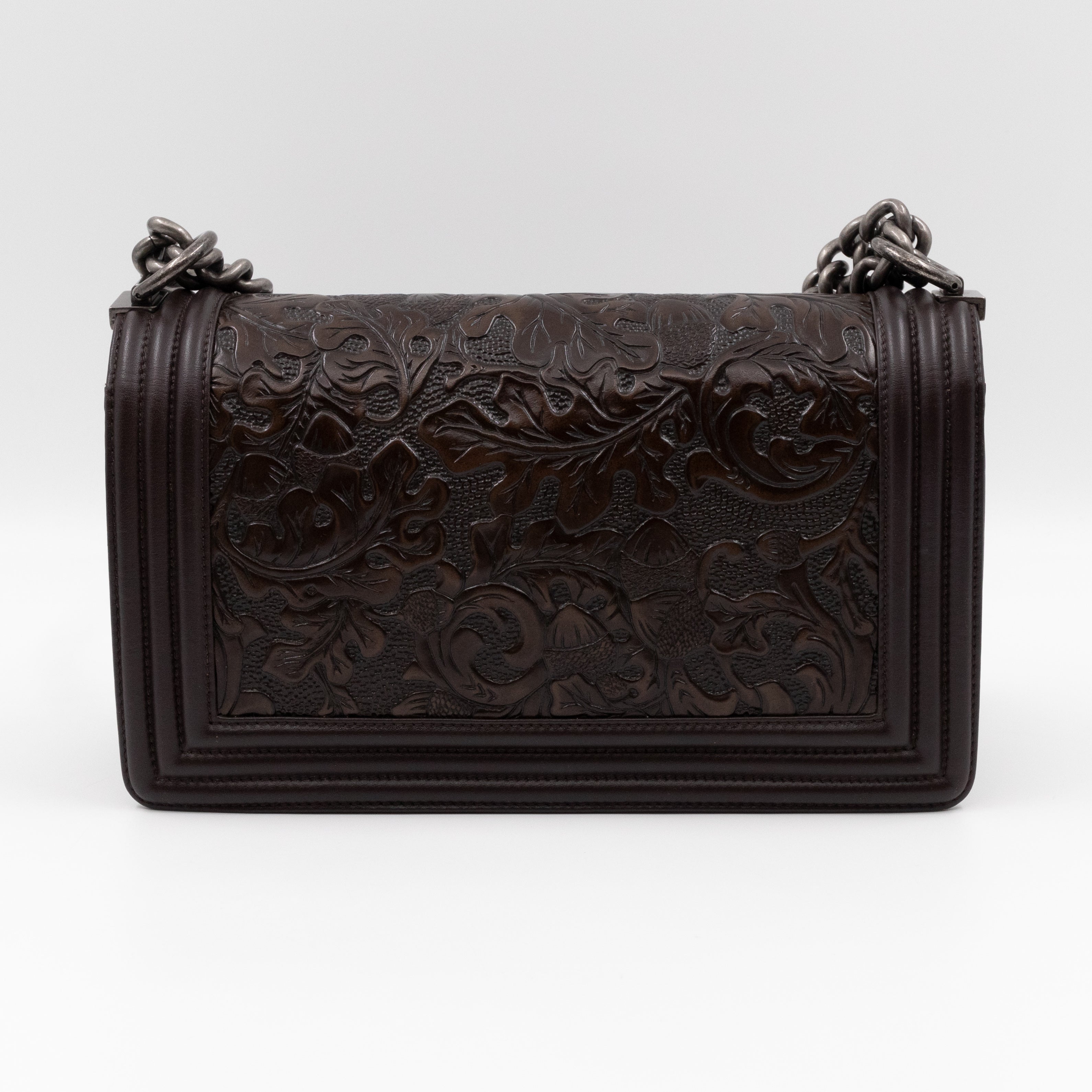 Cordoba Boy Bag Medium Dallas Paris Brown Engraved Leather