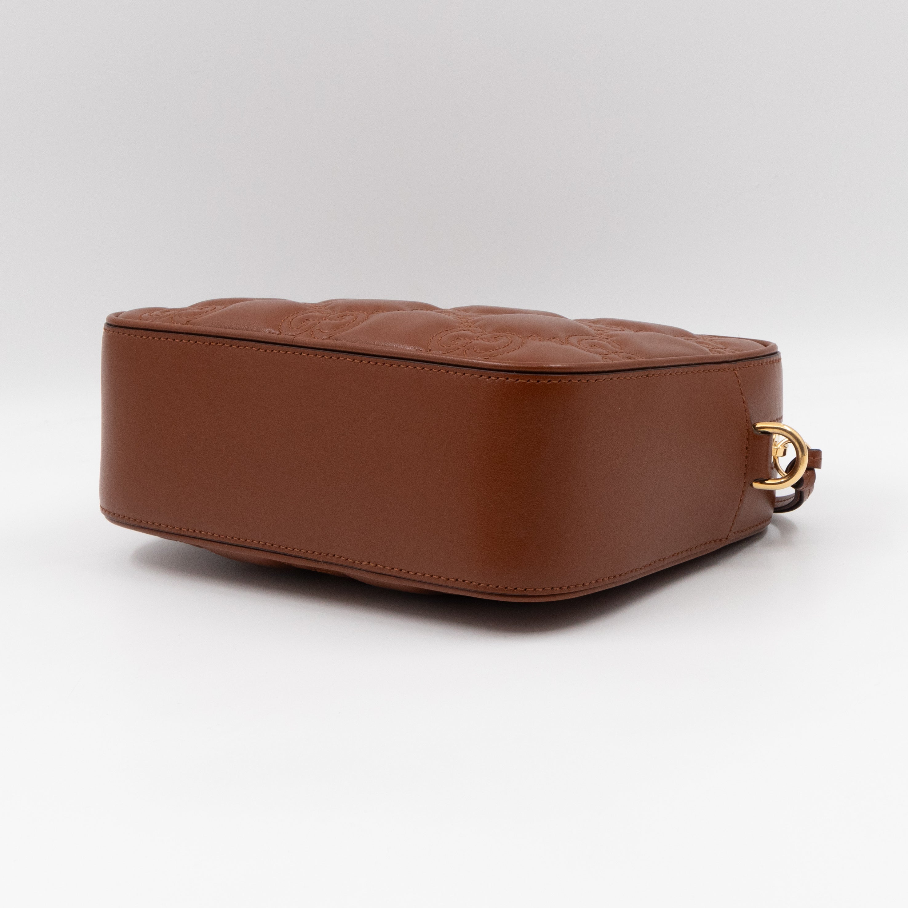 GG Matelassé Small Brown Leather