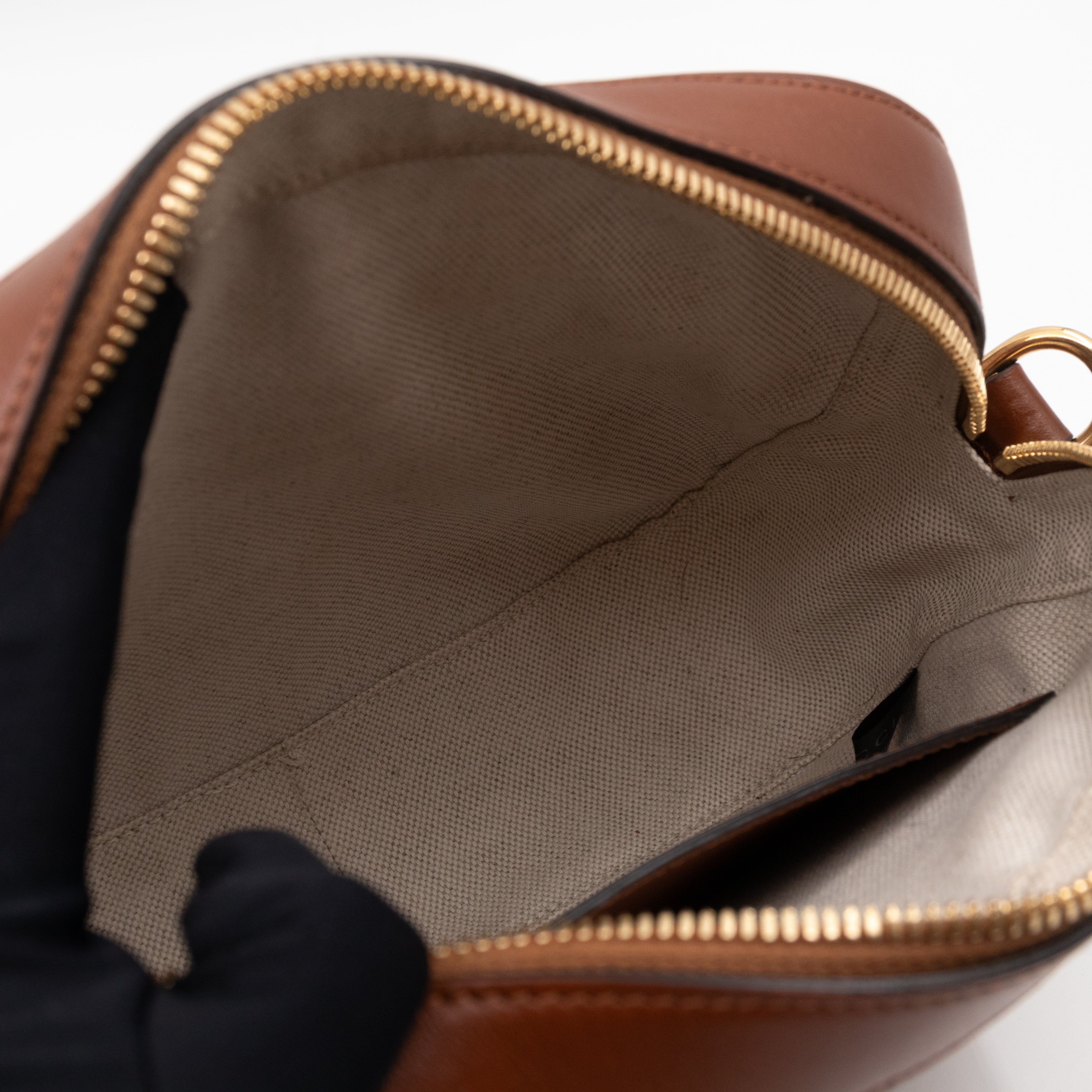 GG Matelassé Small Brown Leather