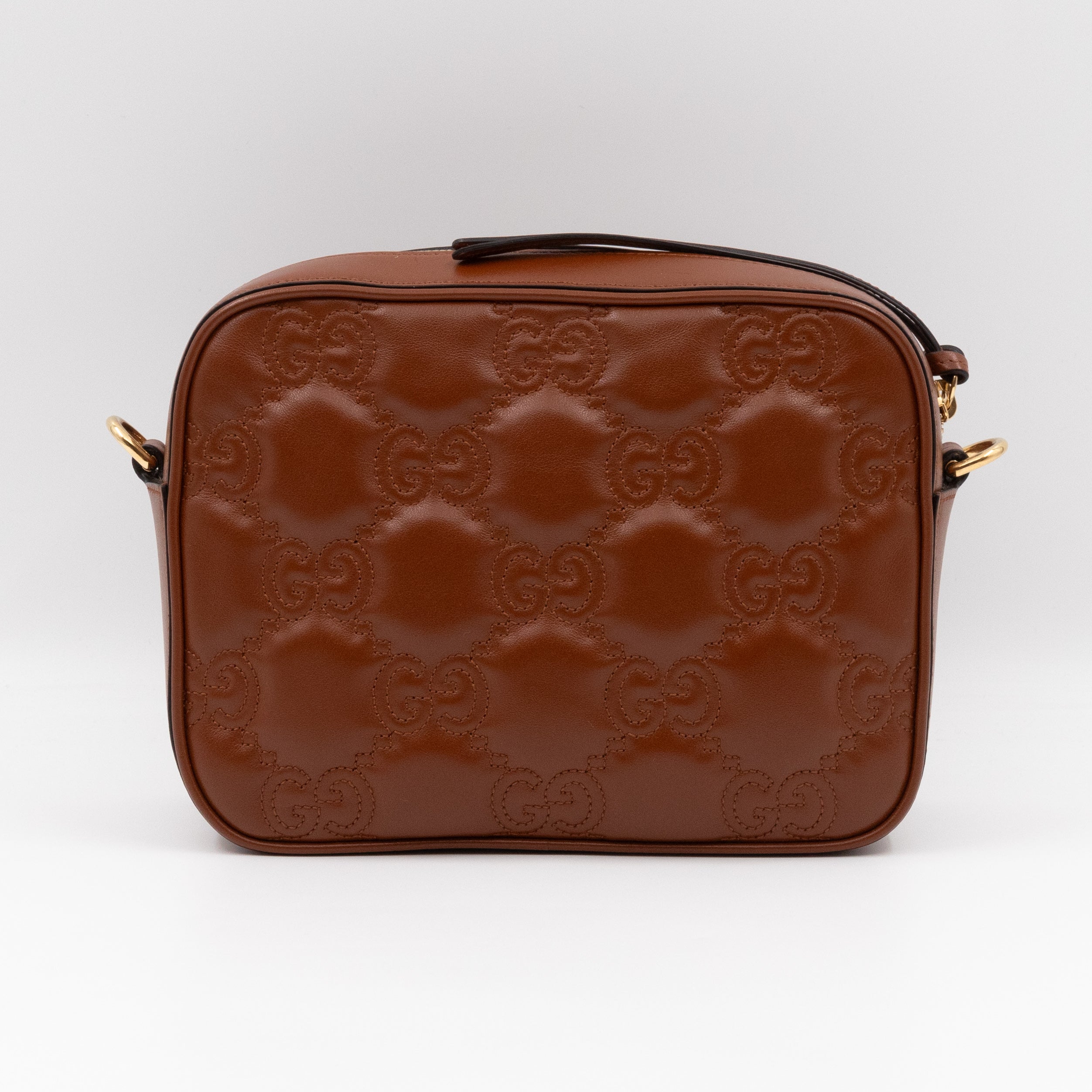 GG Matelassé Small Brown Leather