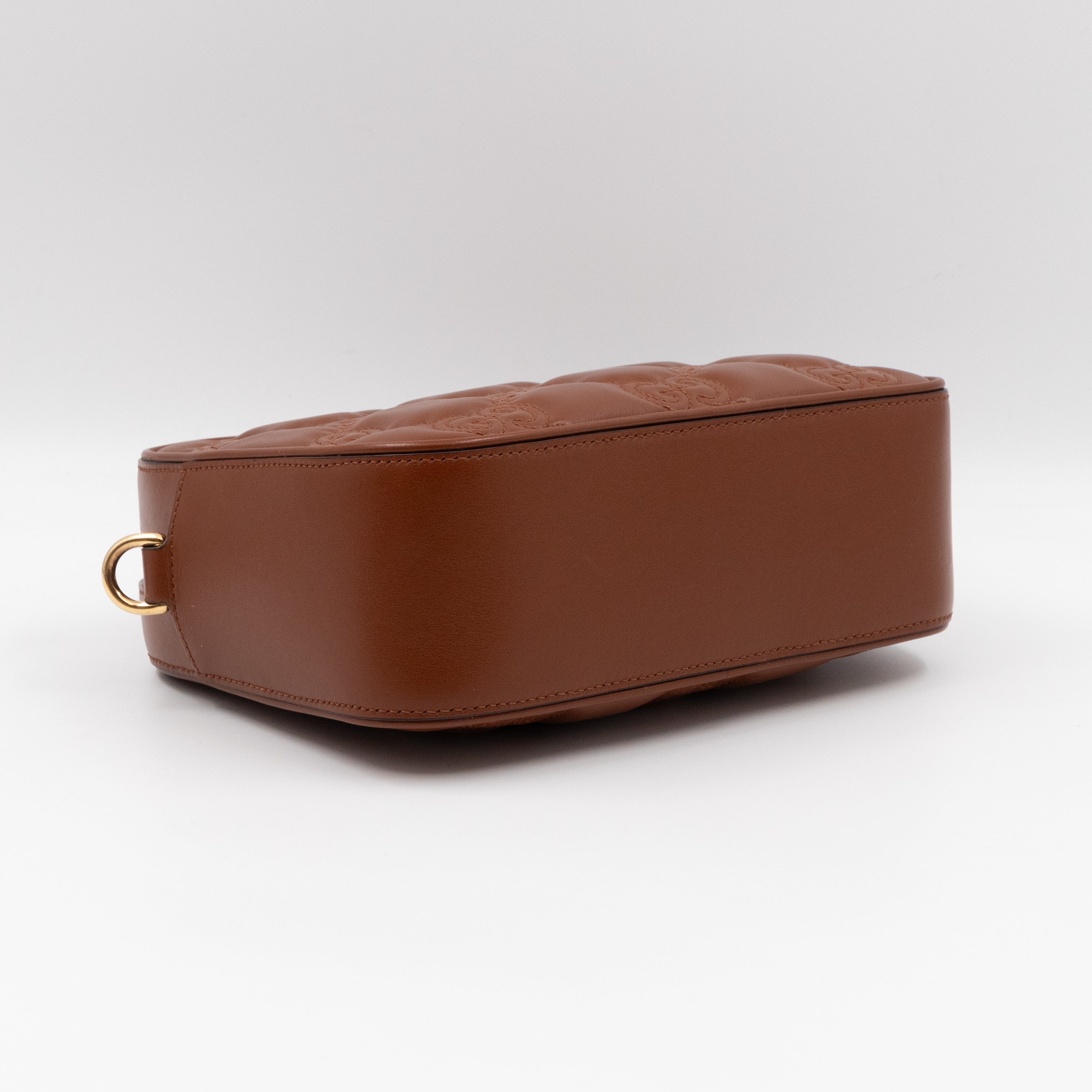 GG Matelassé Small Brown Leather