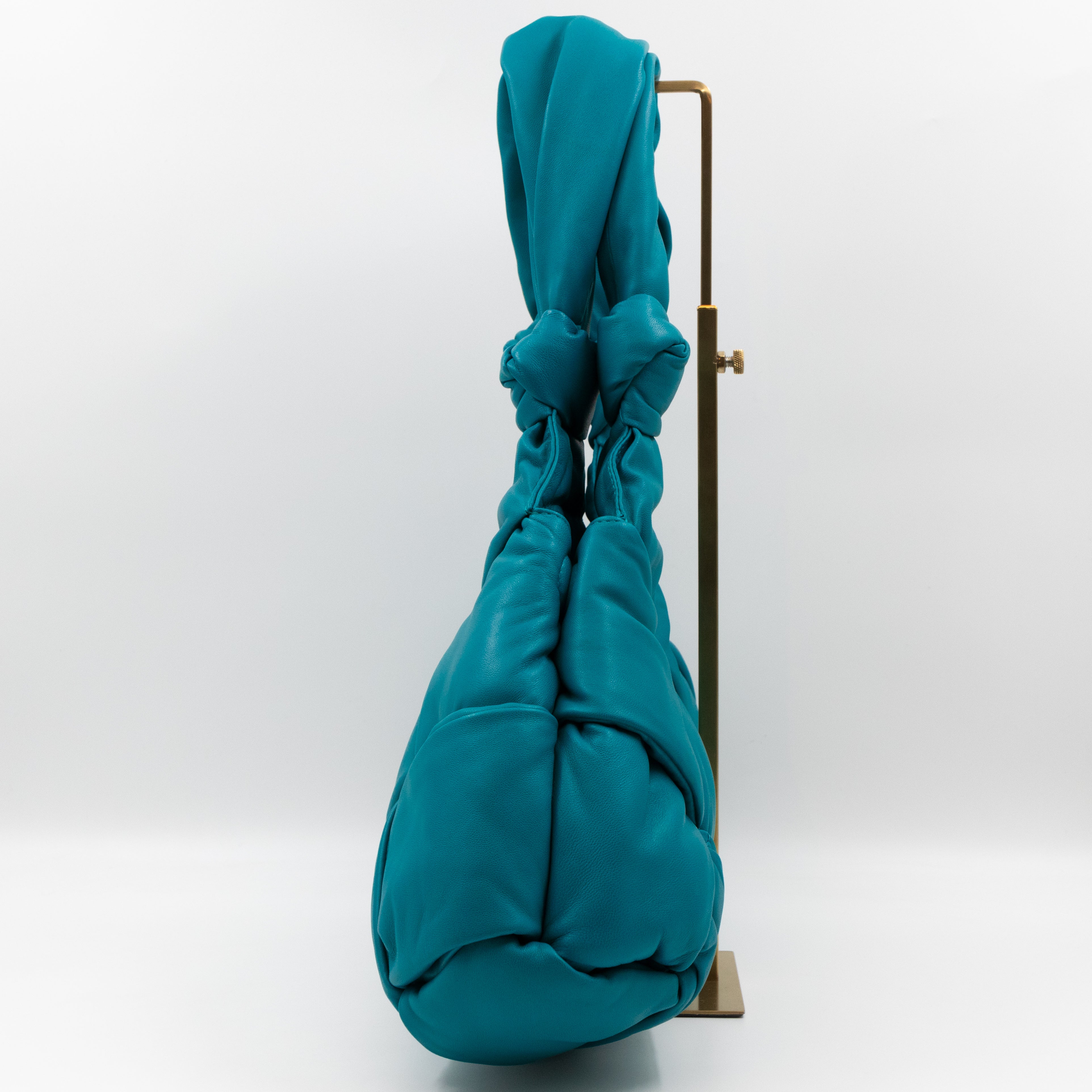 Padded Lock Intrecciato Supple Tote Blaster Blue Leather