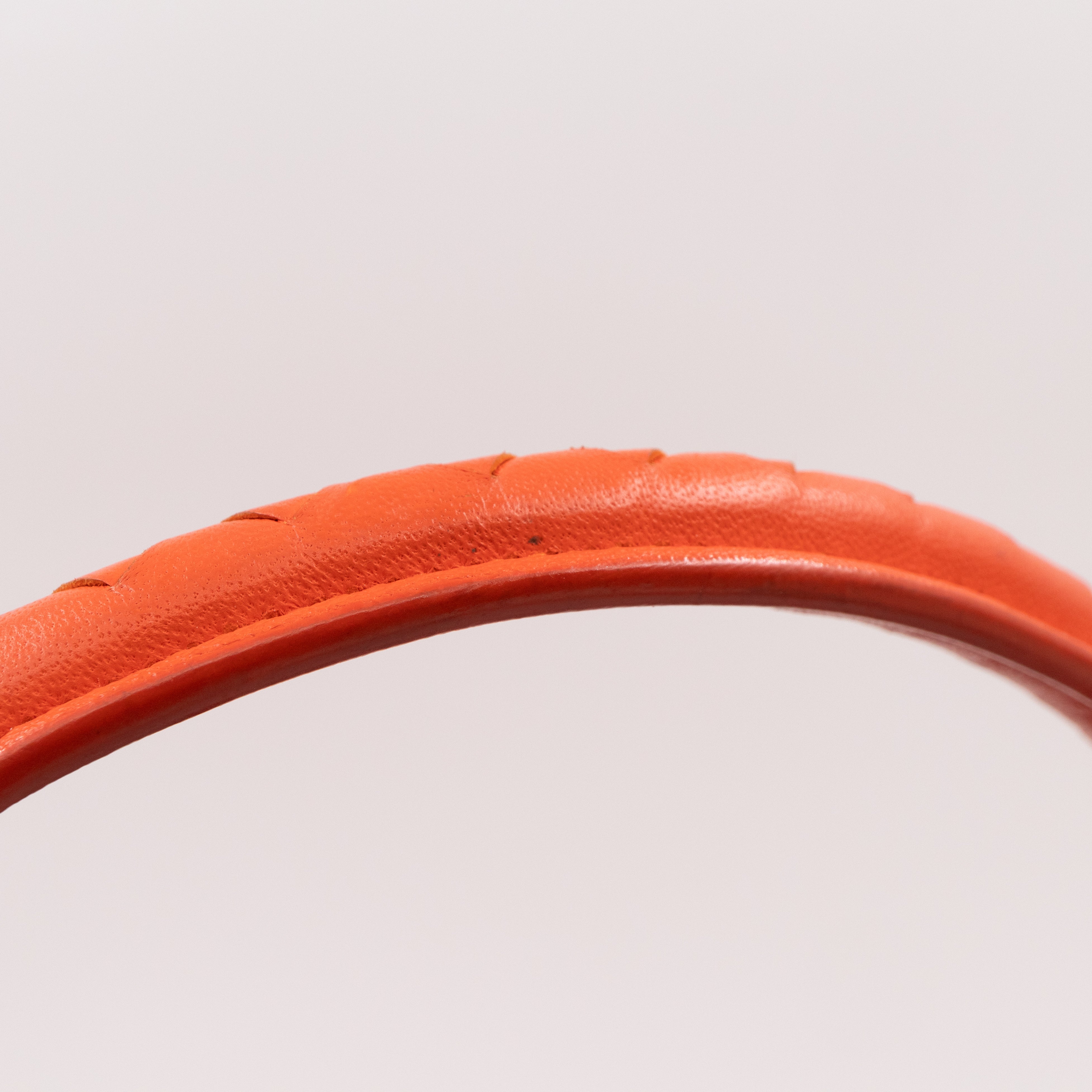 Parachute Bag Intrecciato Orange Leather