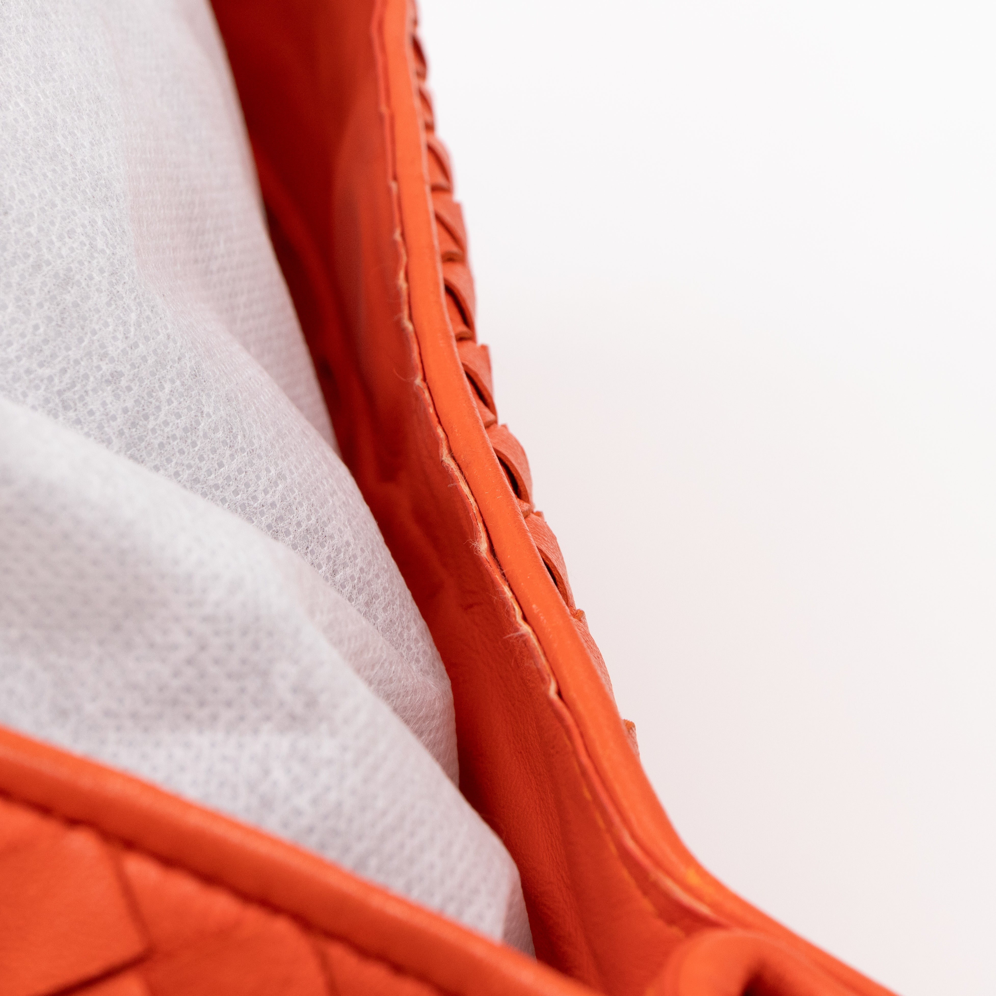 Parachute Bag Intrecciato Orange Leather