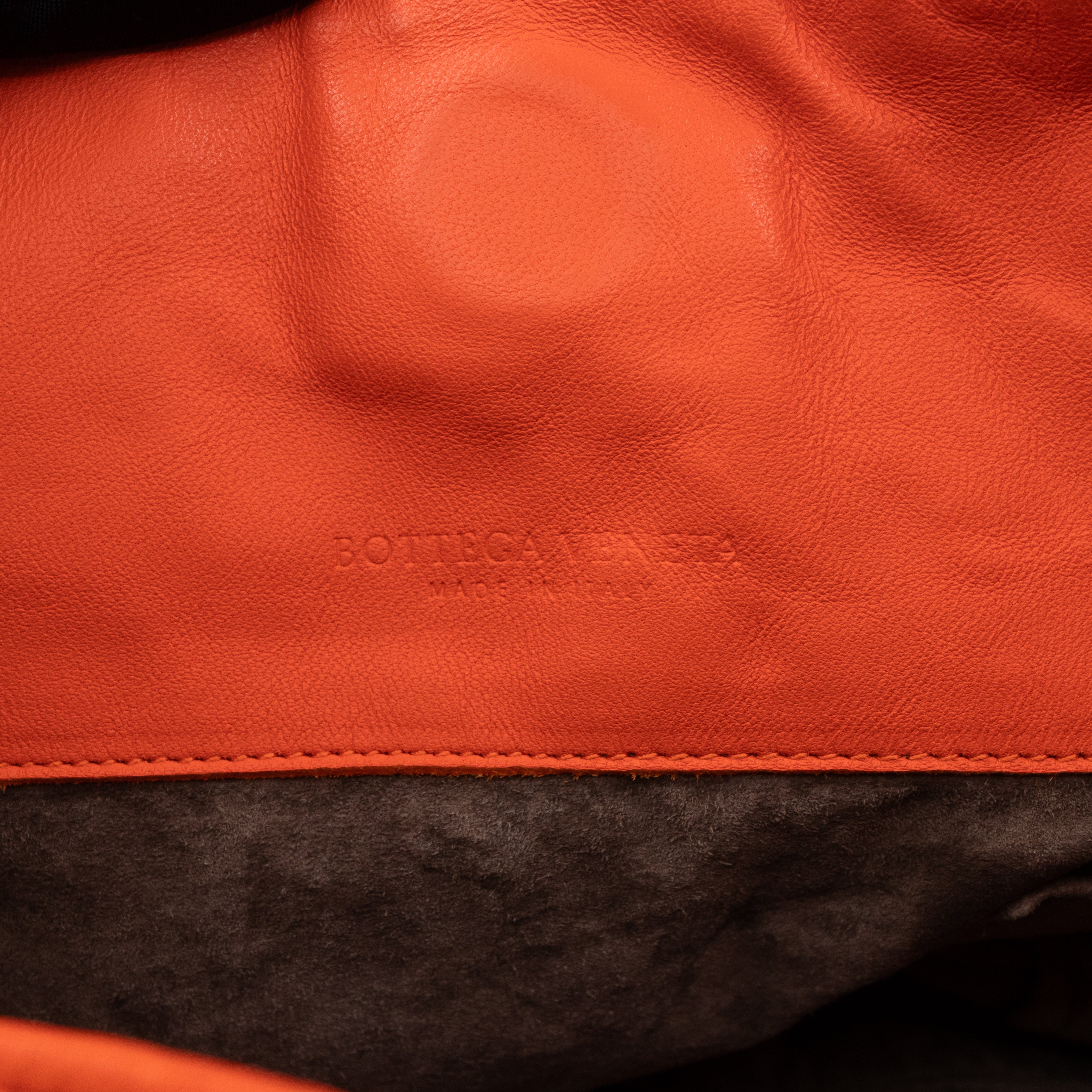 Parachute Bag Intrecciato Orange Leather