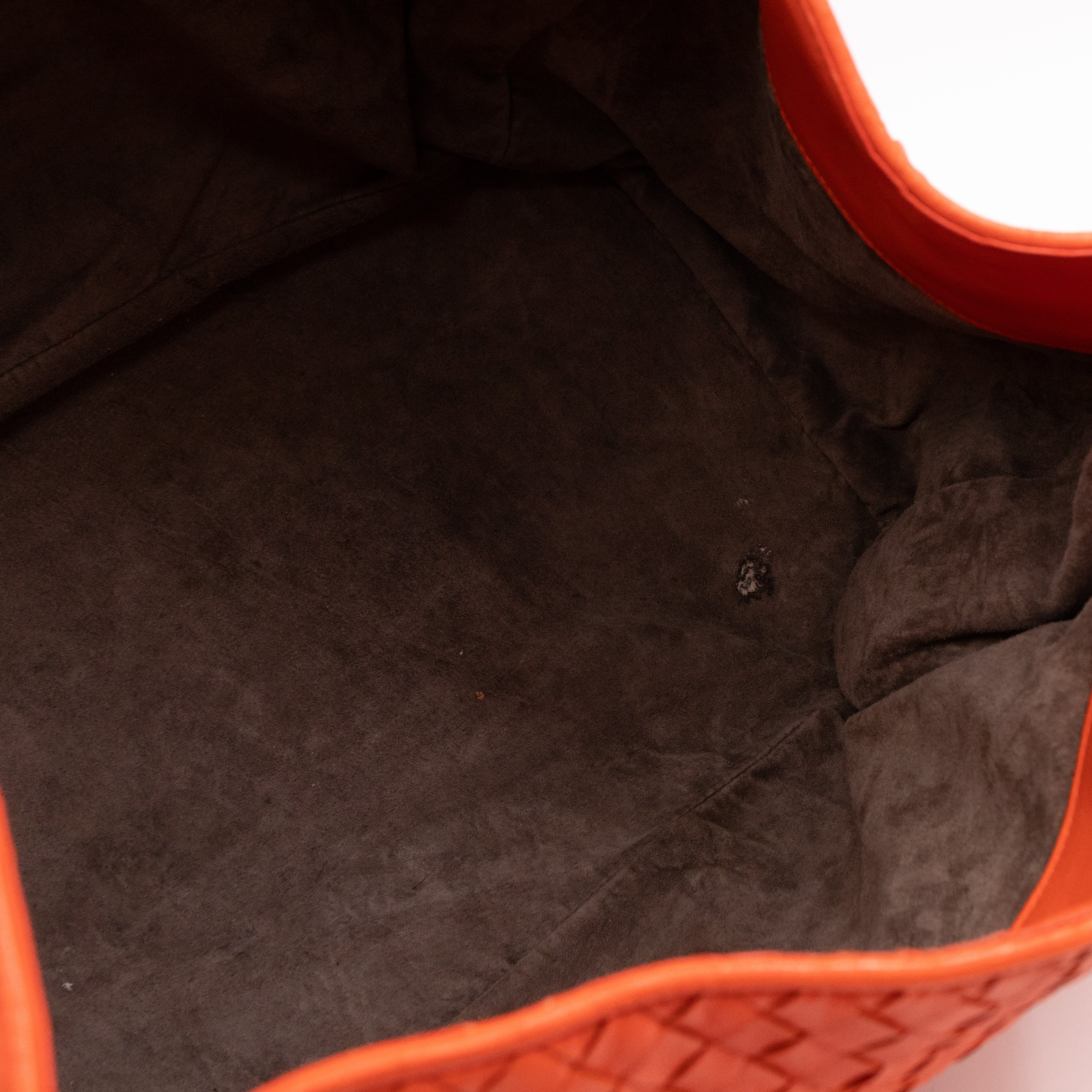 Parachute Bag Intrecciato Orange Leather