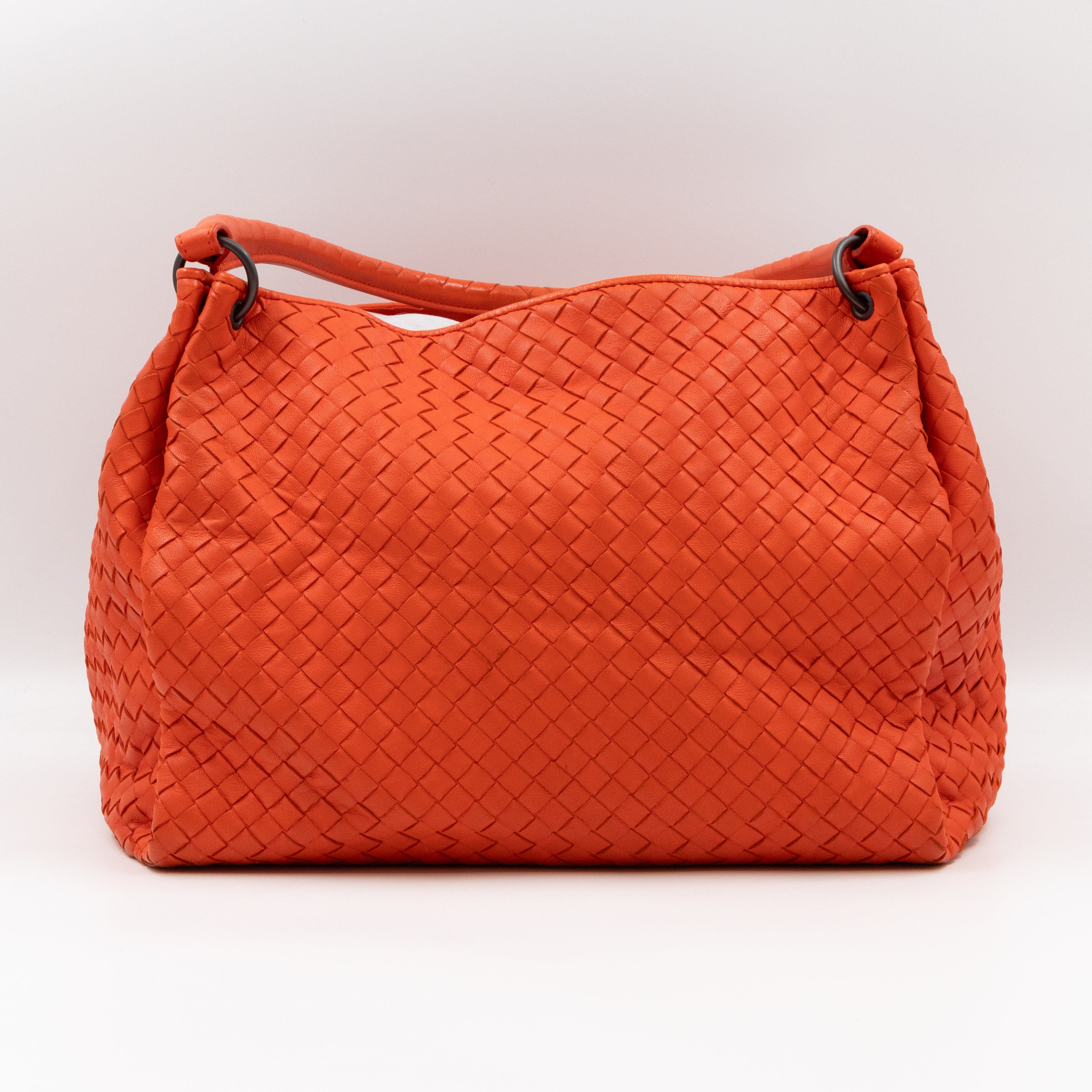 Parachute Bag Intrecciato Orange Leather