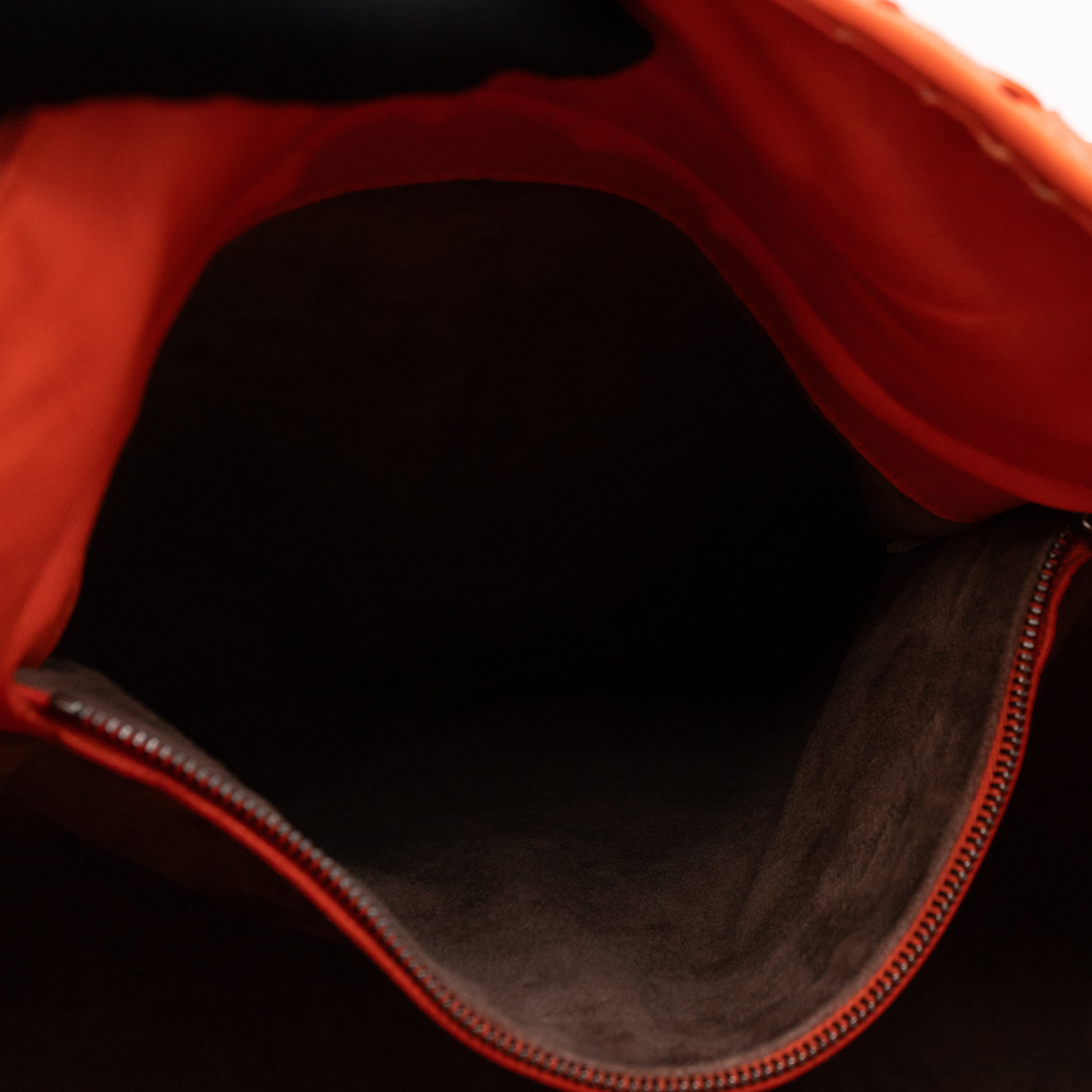 Parachute Bag Intrecciato Orange Leather