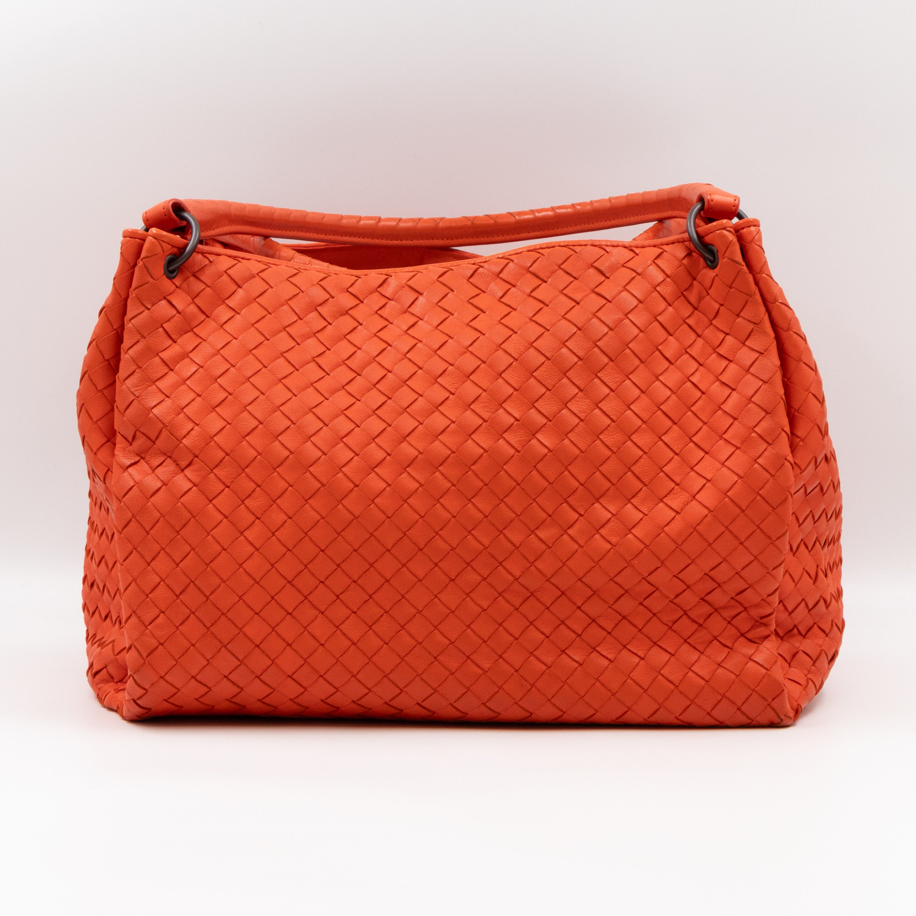 Parachute Bag Intrecciato Orange Leather