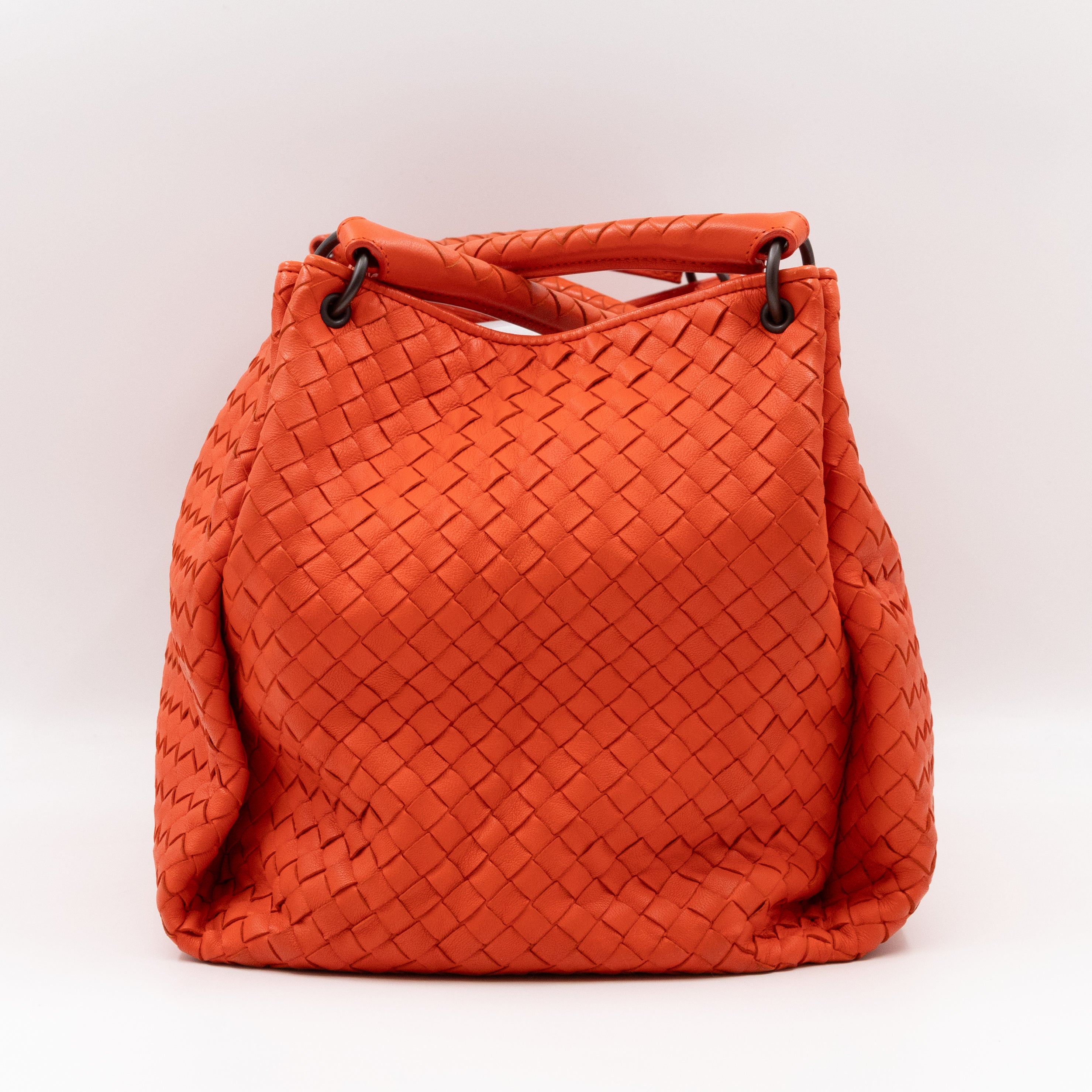 Parachute Bag Intrecciato Orange Leather