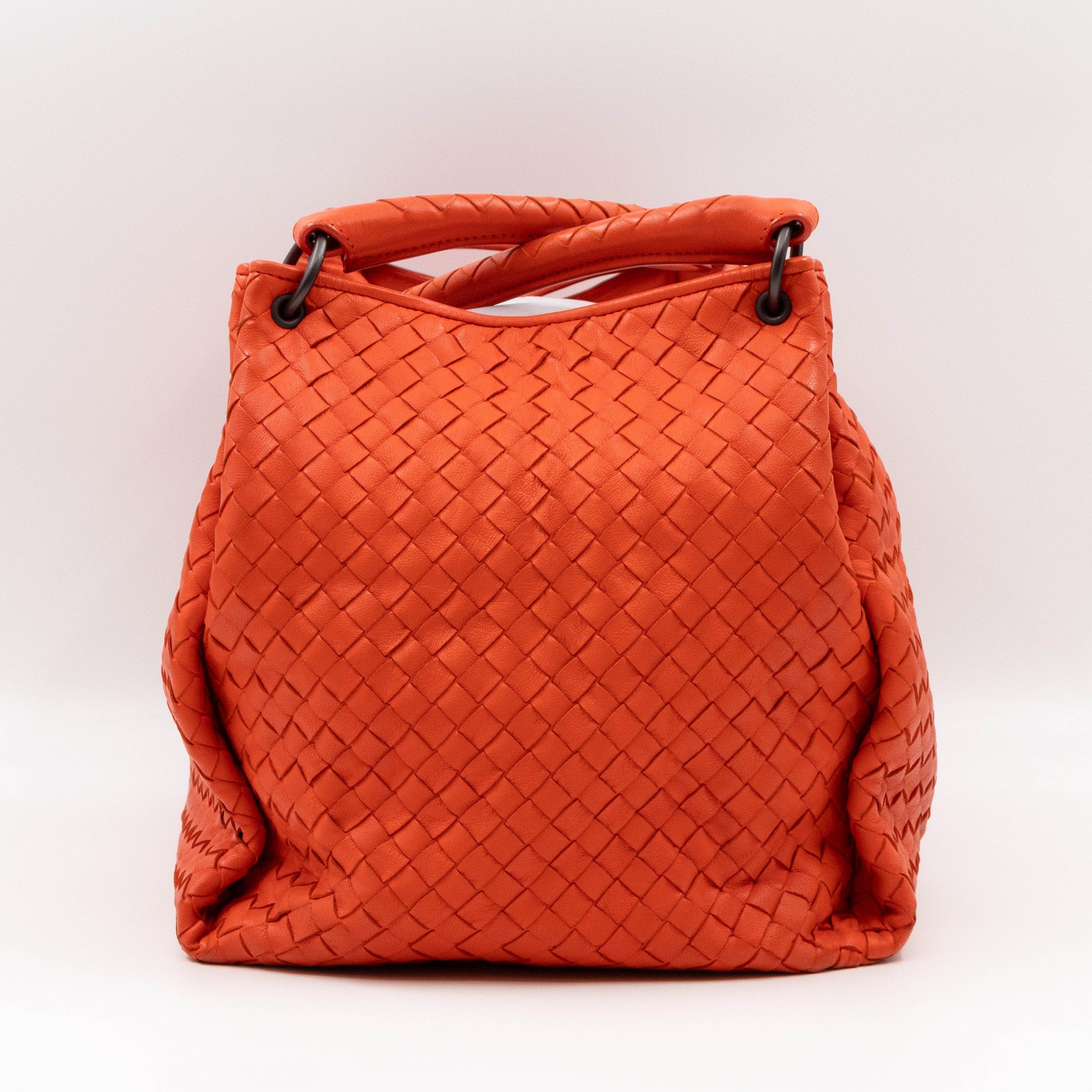 Parachute Bag Intrecciato Orange Leather