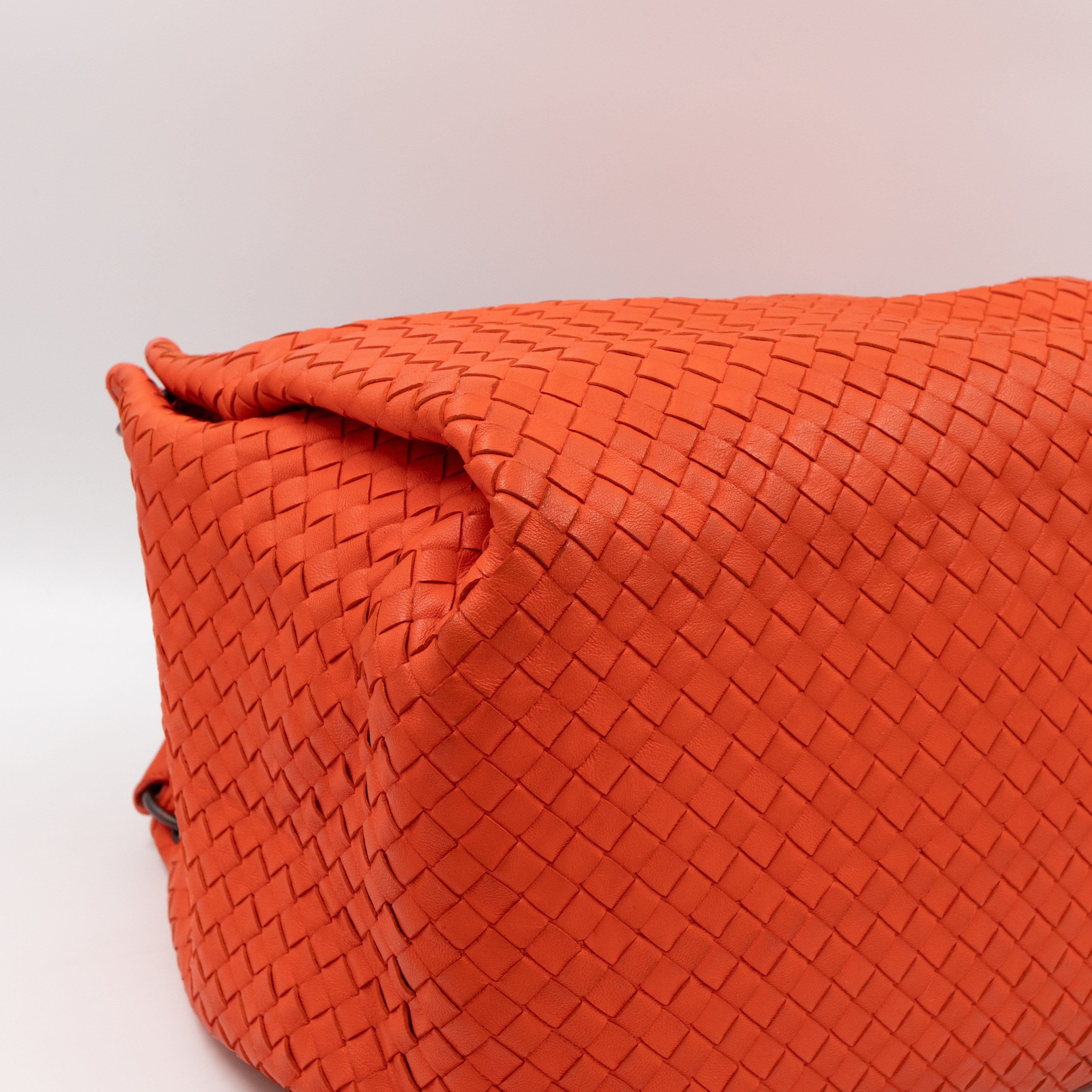Parachute Bag Intrecciato Orange Leather
