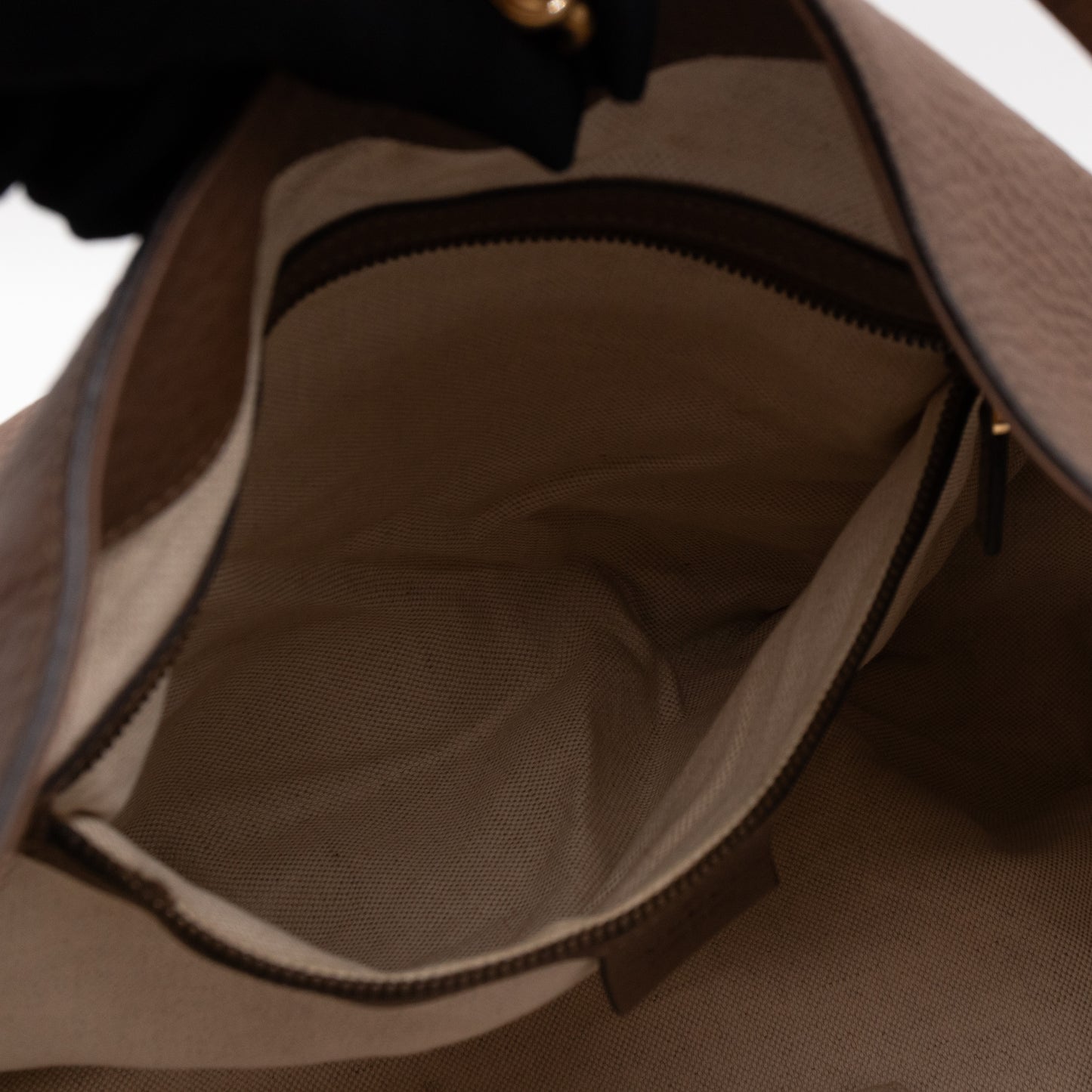 Twill Shoulder Bag Brown Leather