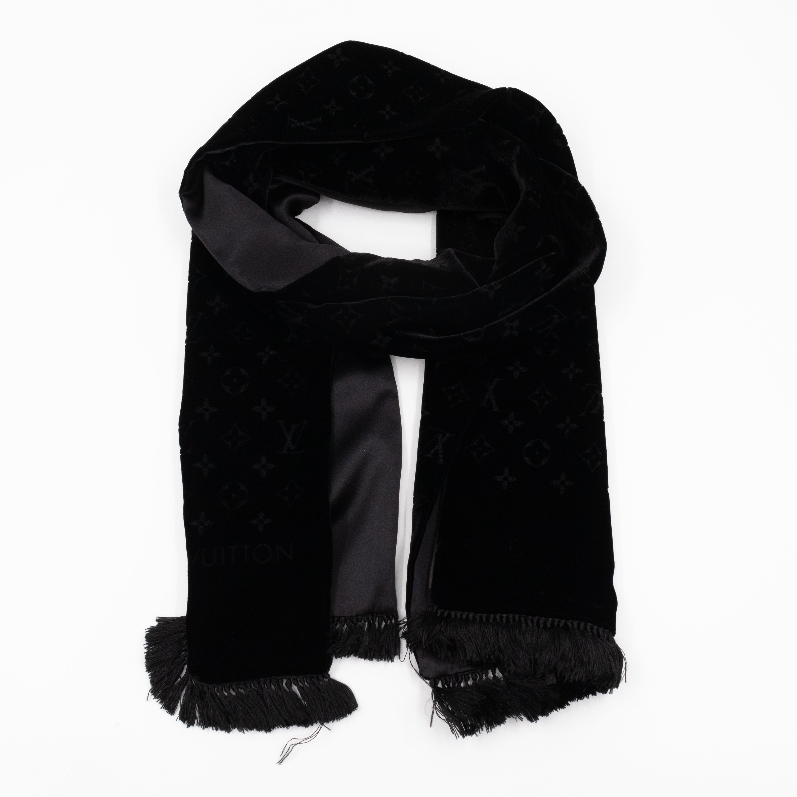 Velvet Stole Scarf Black