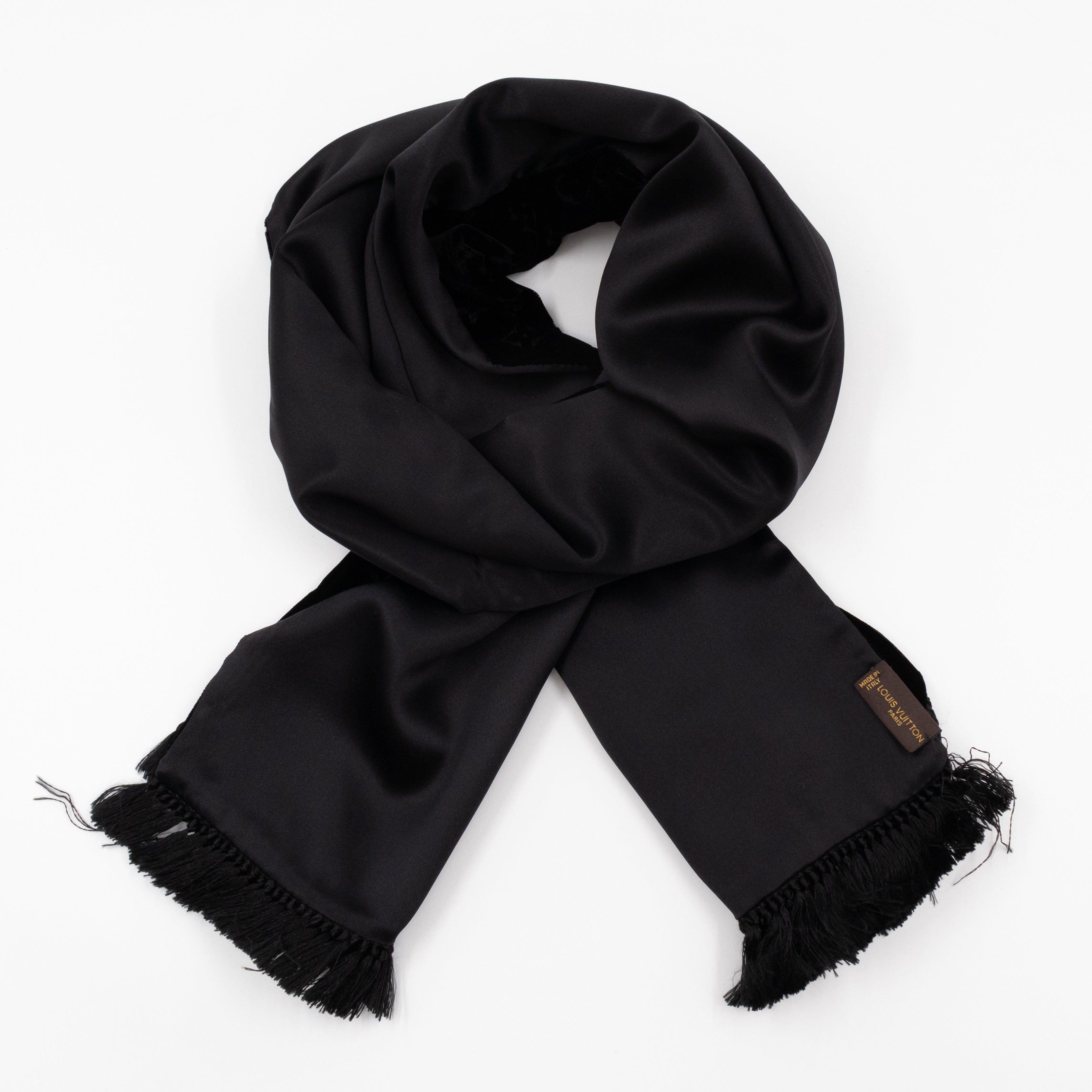 Velvet Stole Scarf Black