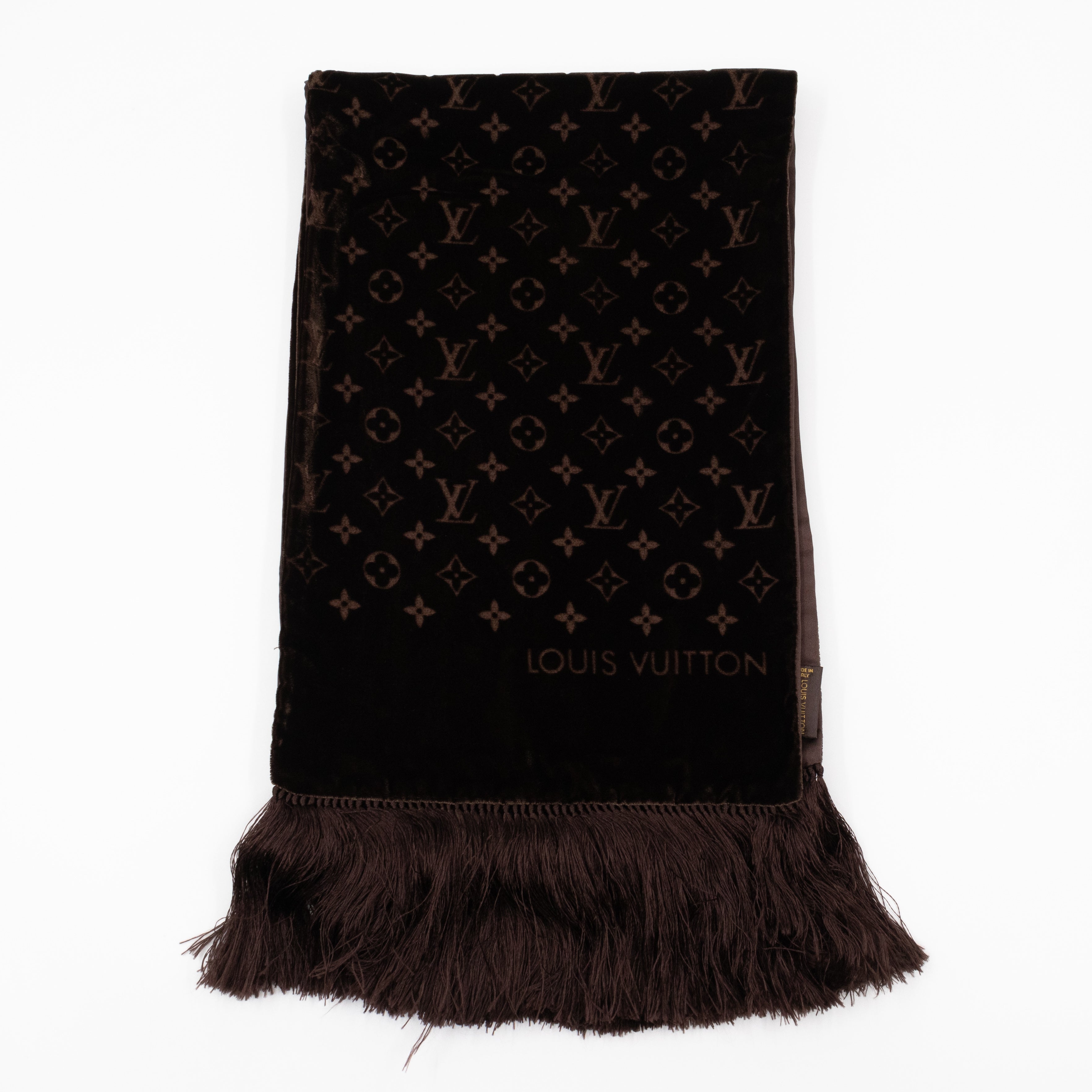 Velvet Stole Scarf Brown