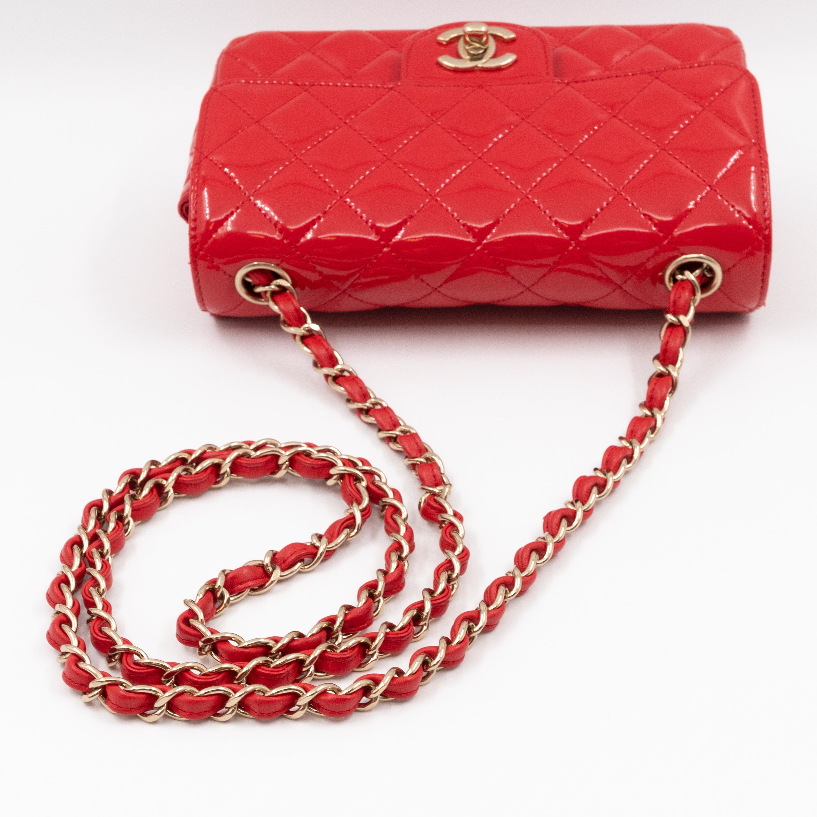 Classic Mini Rectangular Red Patent Leather