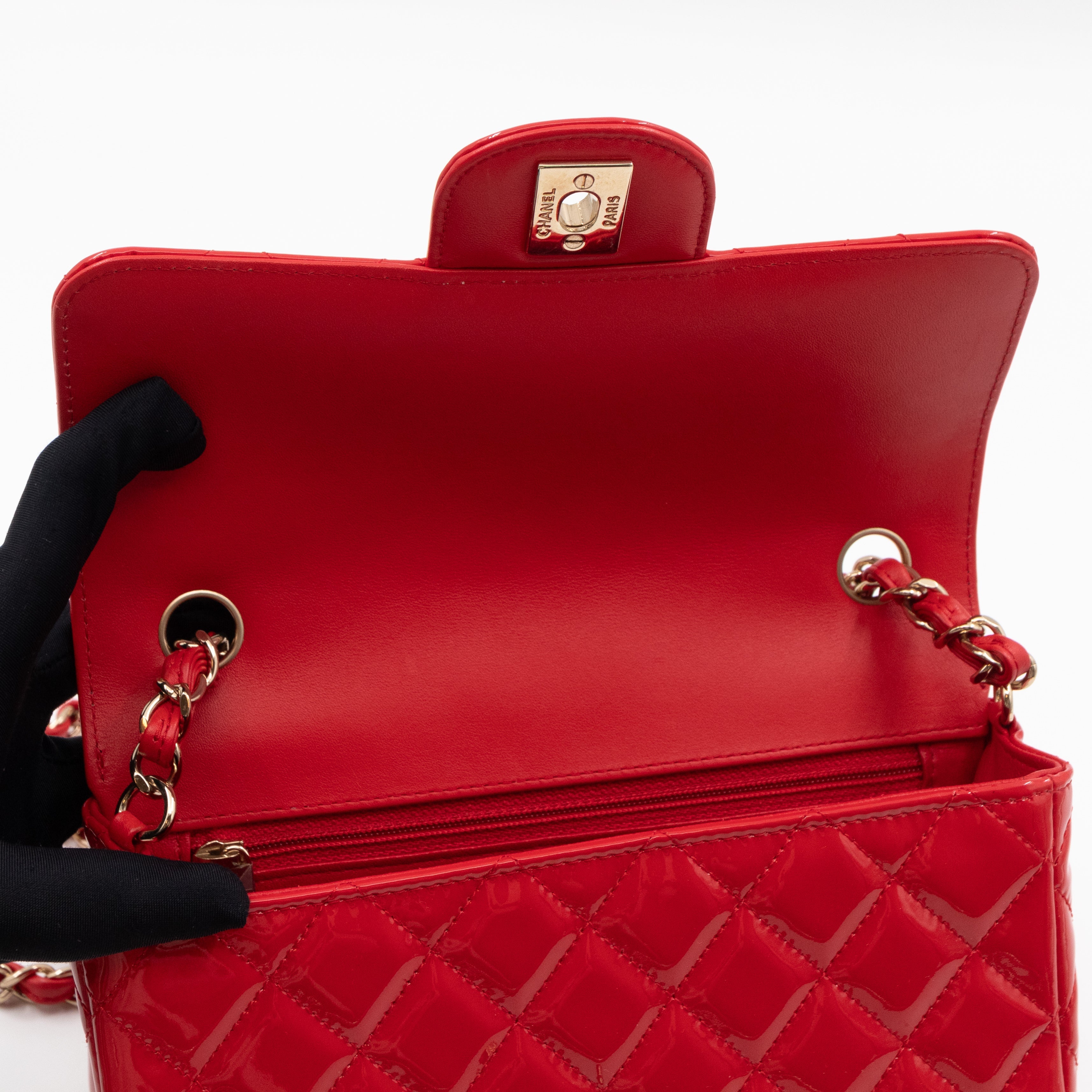 Classic Mini Rectangular Red Patent Leather